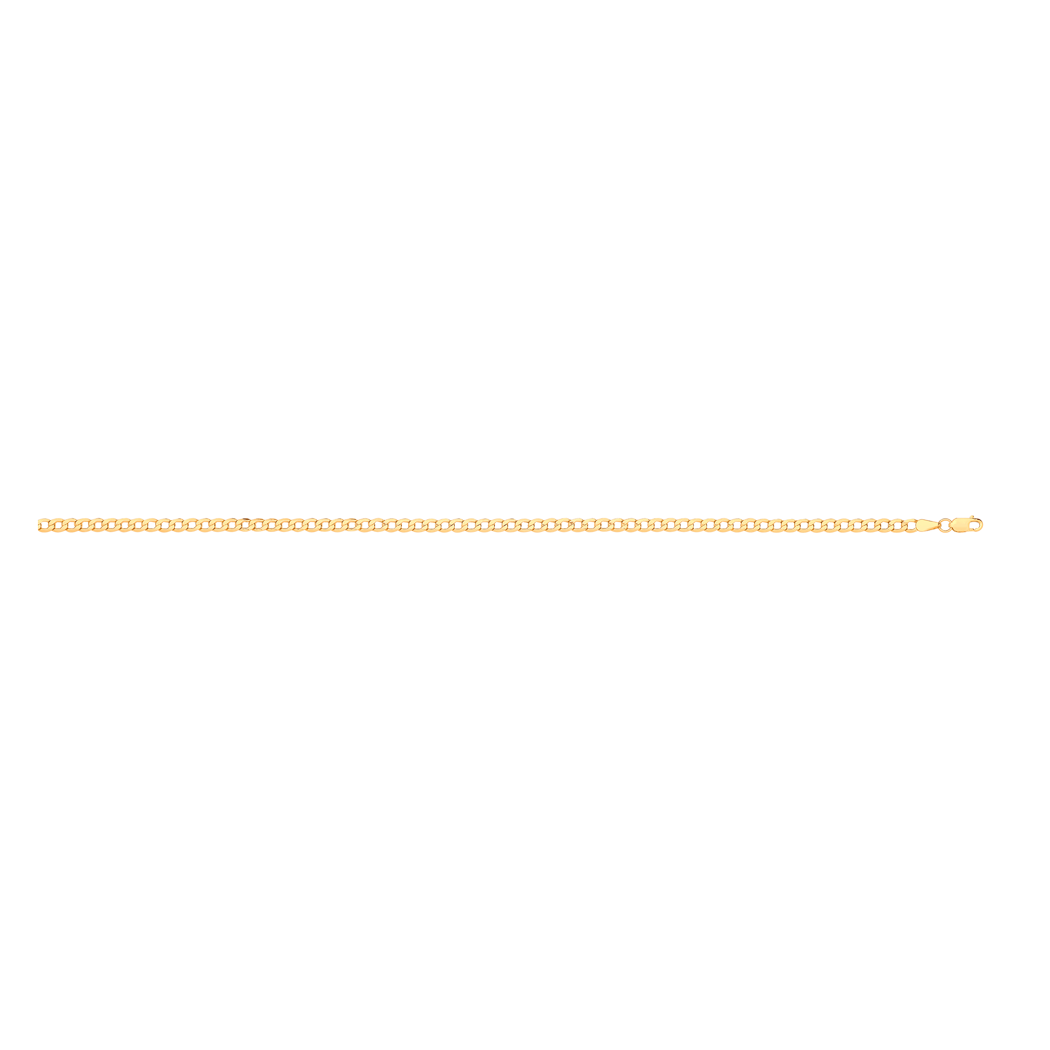 G Hollow Beveled Curb 3.5mm Chain - Add Sizing - Precise Jewellers