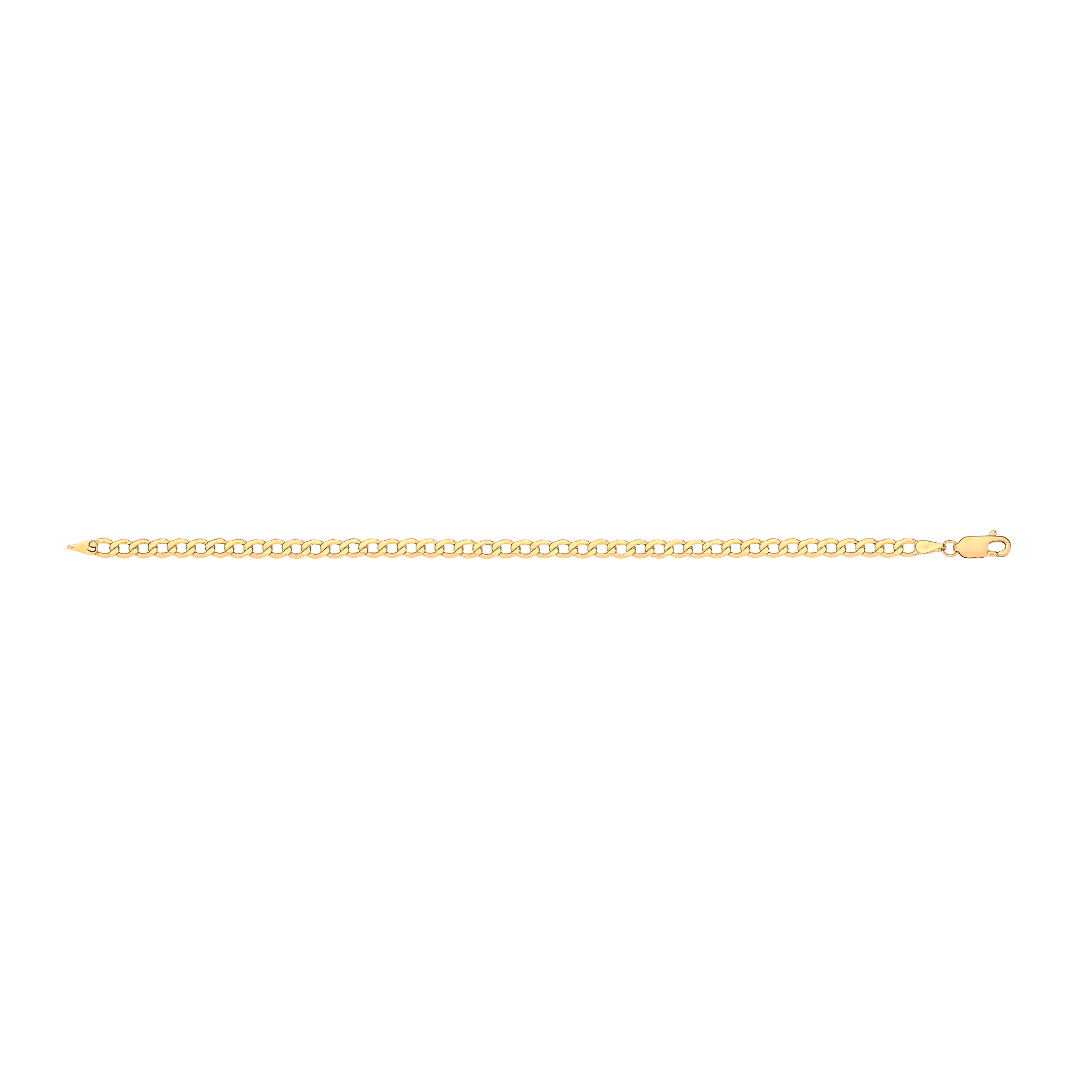 G Hollow Beveled Curb 4.0mm Chain - Add Sizing - Precise Jewellers