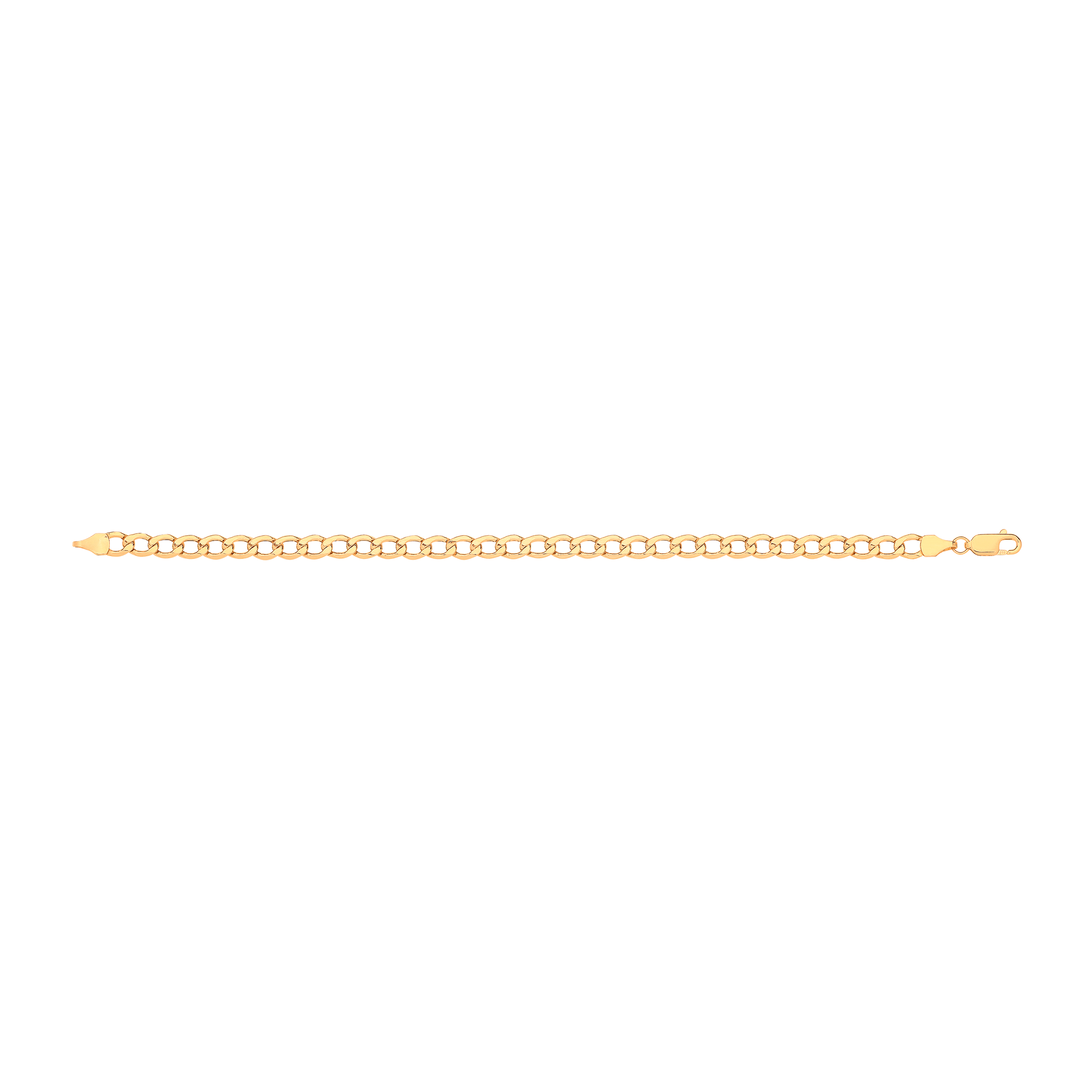 G Hollow Beveled Curb 5.0mm Chain - Add Sizing - Precise Jewellers
