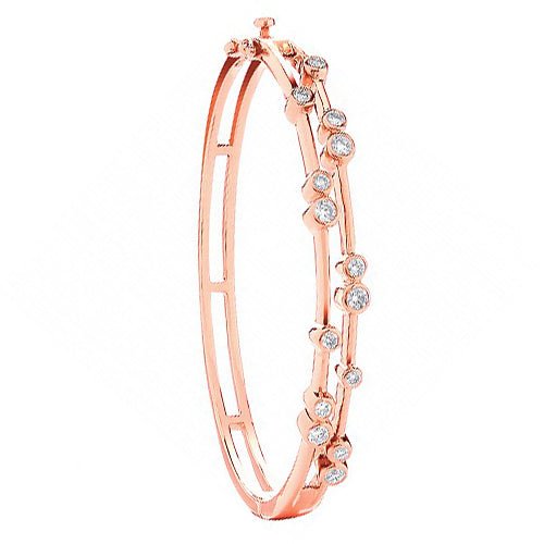 18ct Rose Gold 1.00ctw Dress Diamond Bangle - Precise Jewellers