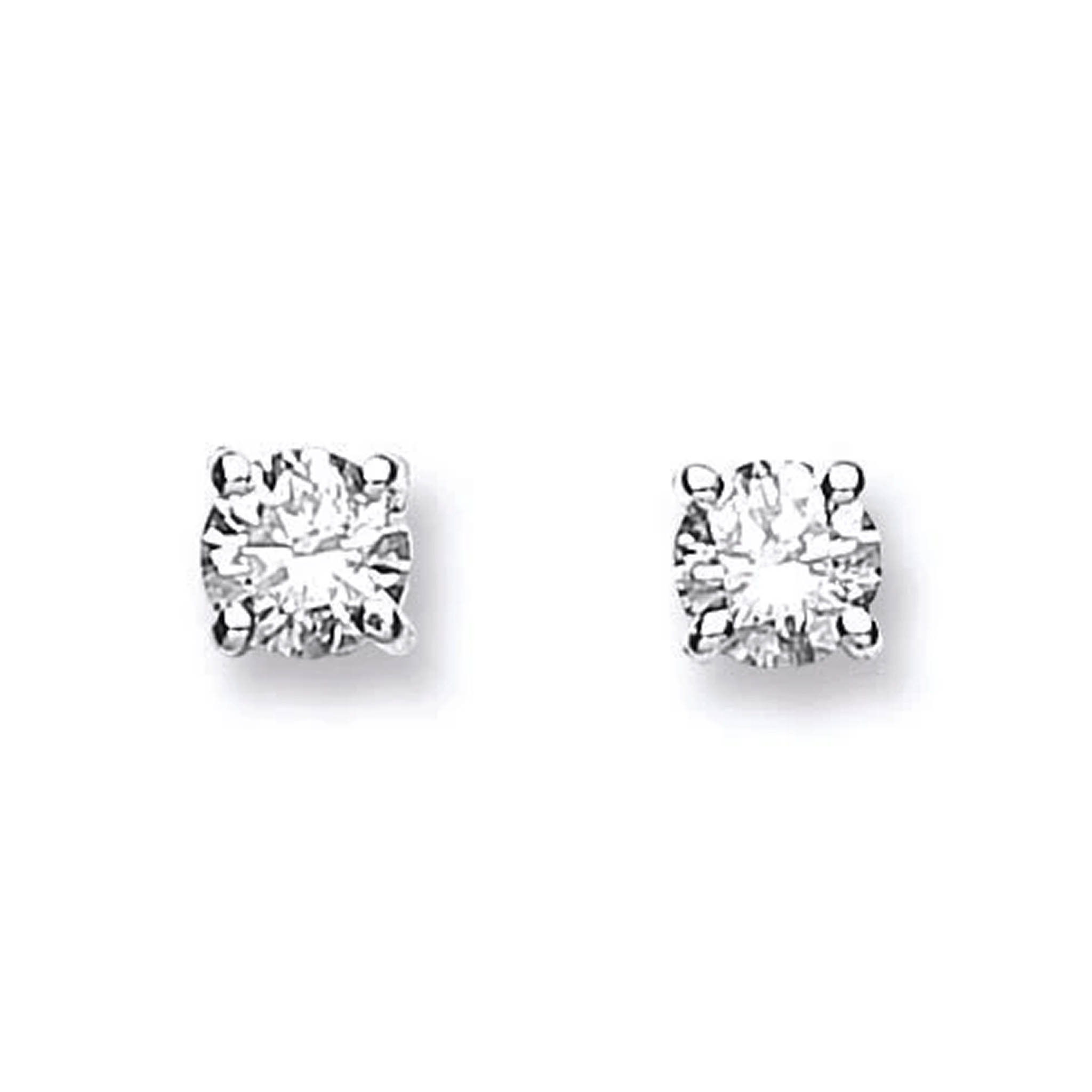 18ct White Gold 0.40ct Claw Set Diamond Stud Earrings - Precise Jewellers