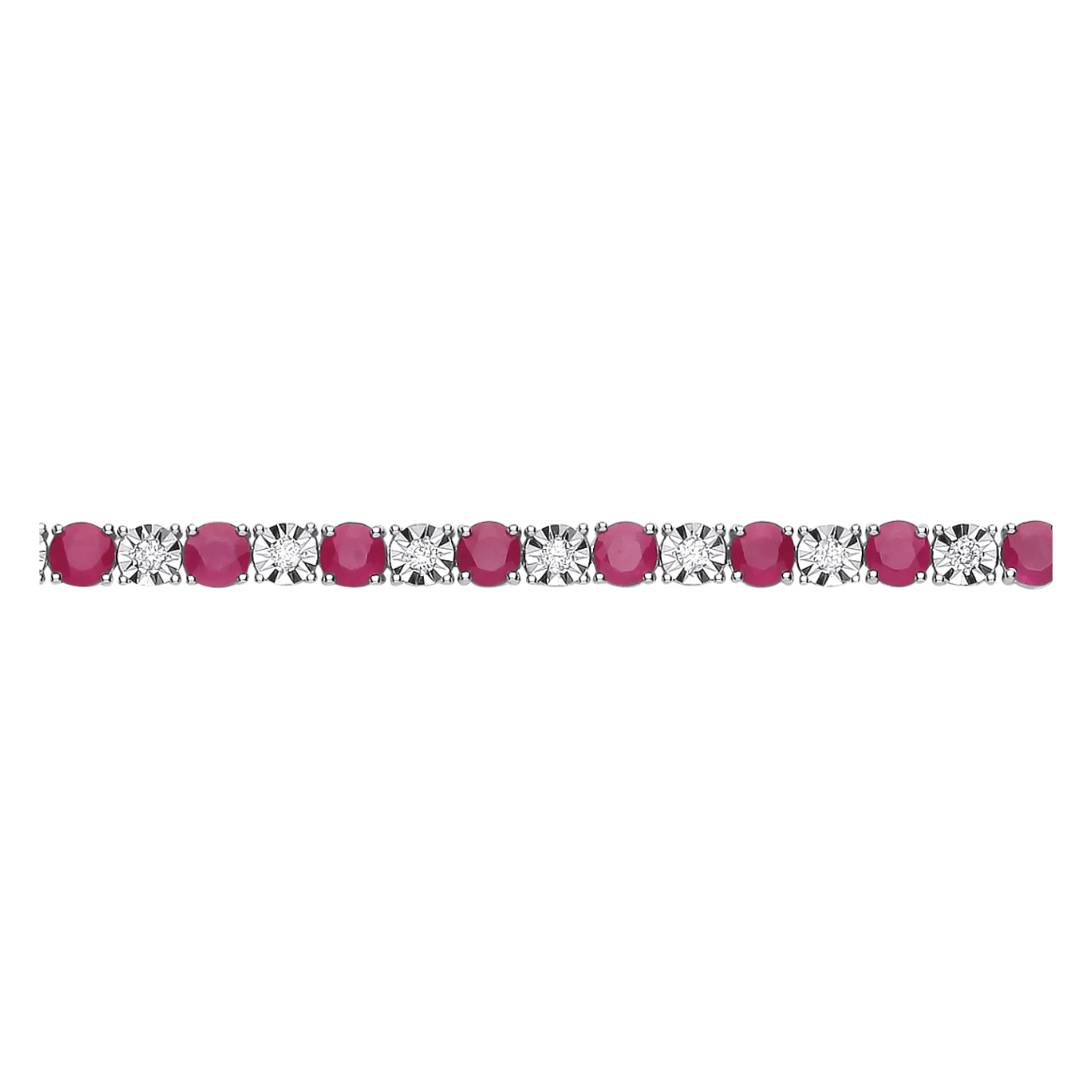 18ct White Gold 0.54ct Diamond & 5.38ct Ruby Bracelet - Precise Jewellers