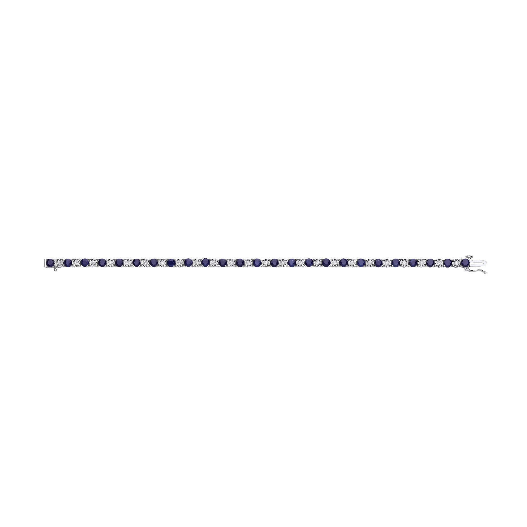 18ct White Gold 0.54ct Diamond & 5.38ct Sapphire Bracelet - Precise Jewellers