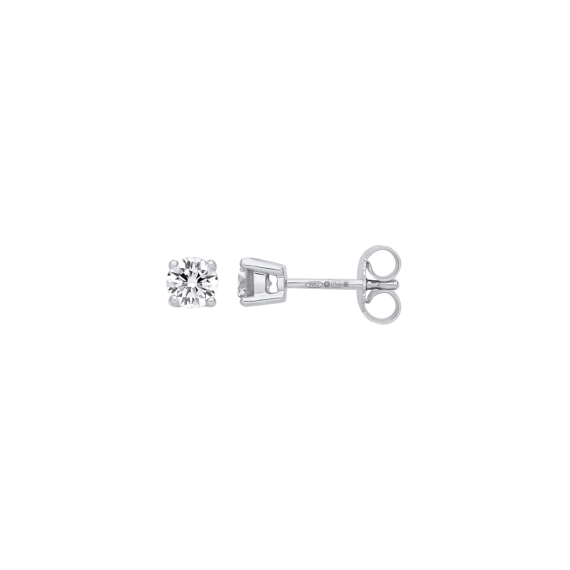 18ct White Gold 0.70ct Claw Set Diamond Stud Earrings - Precise Jewellers