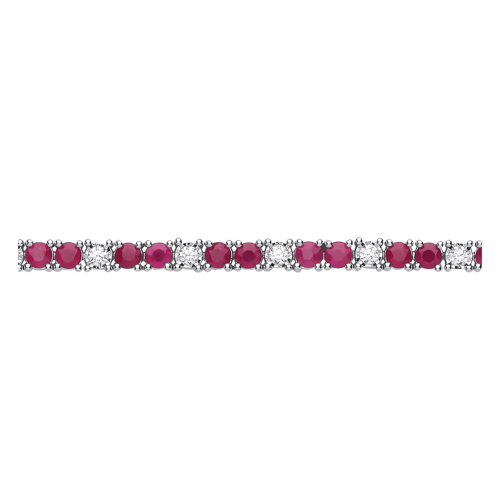 18ct White Gold 0.80ct Diamond & 5.00ct Ruby Bracelet - Precise Jewellers