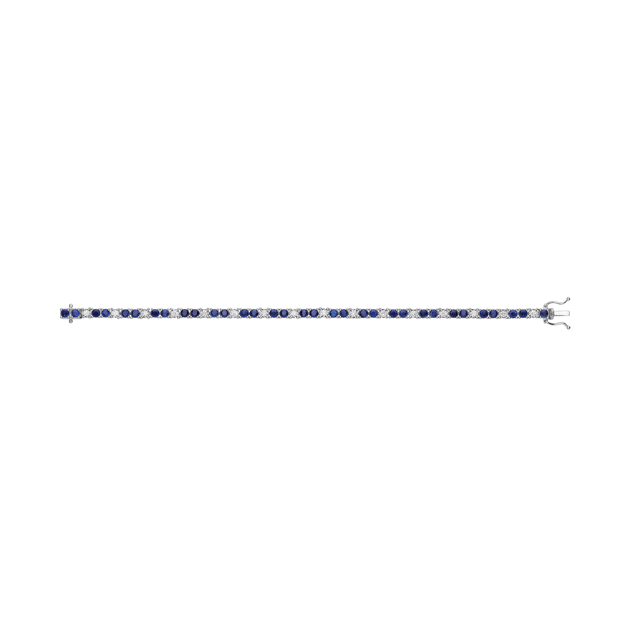 18ct White Gold 0.80ct Diamond & 5.00ct Sapphire Bracelet - Precise Jewellers