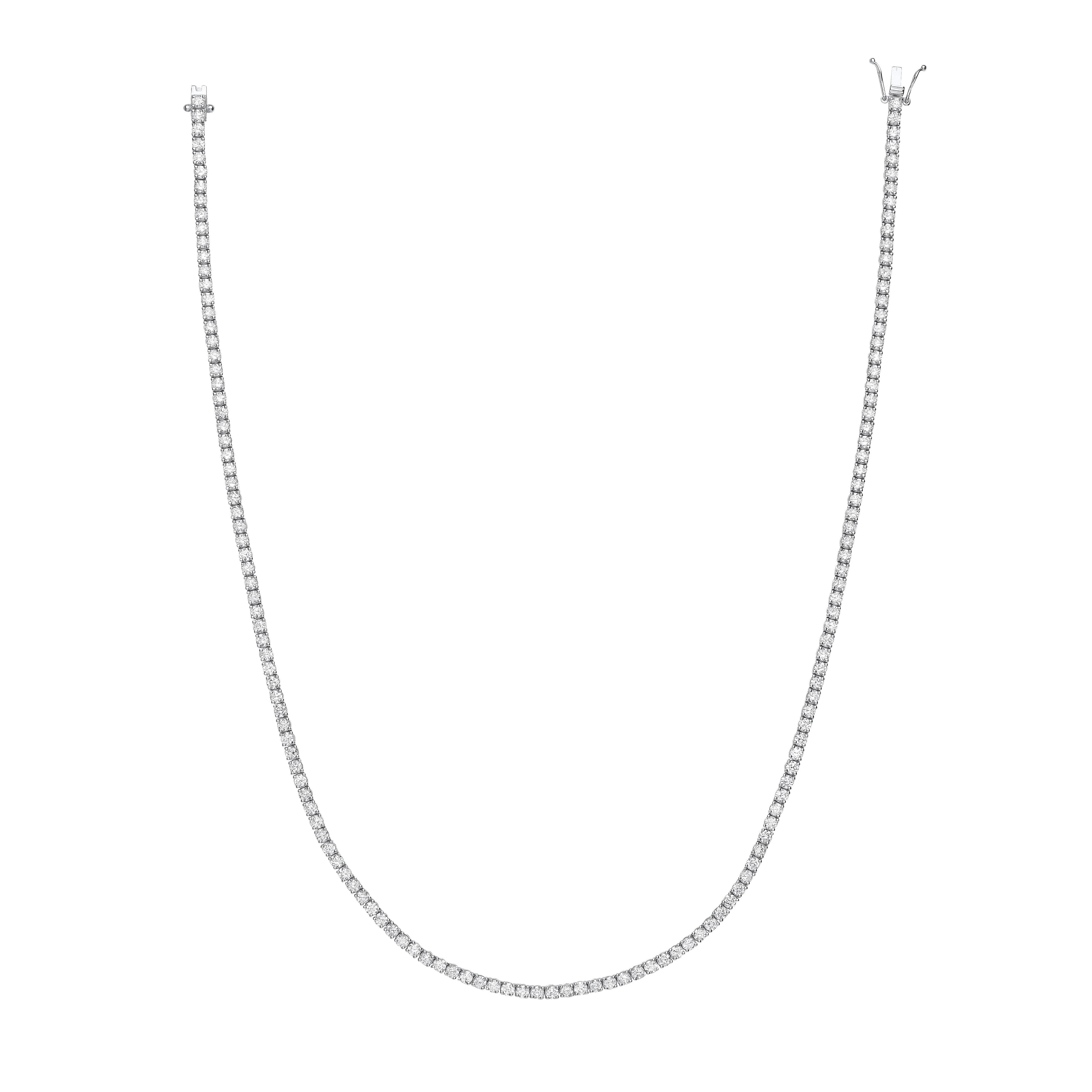 18ct White Gold 10.00ct 17 Inch Necklace - Precise Jewellers