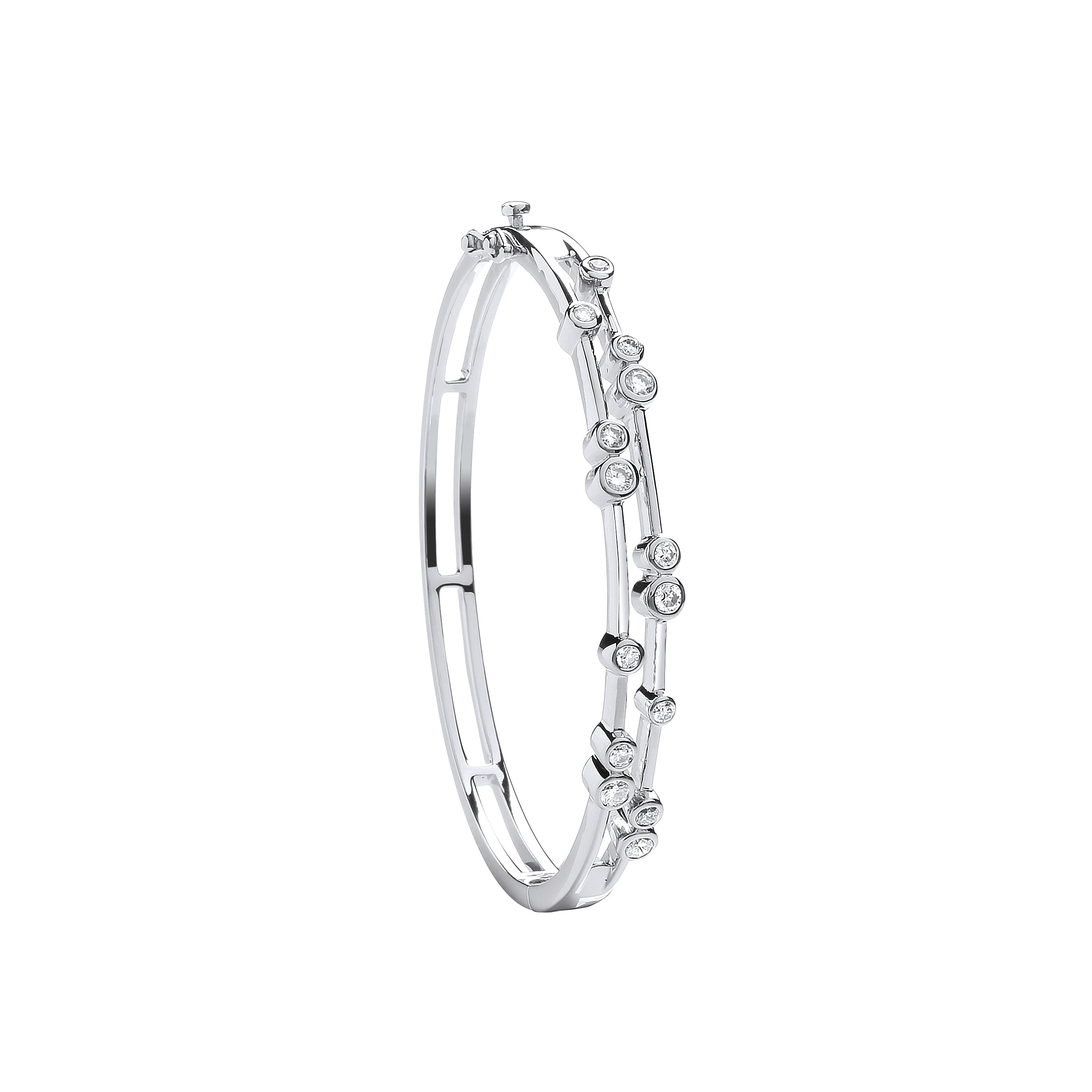 18ct White Gold 1.00ctw Dress Diamond Bangle - Precise Jewellers