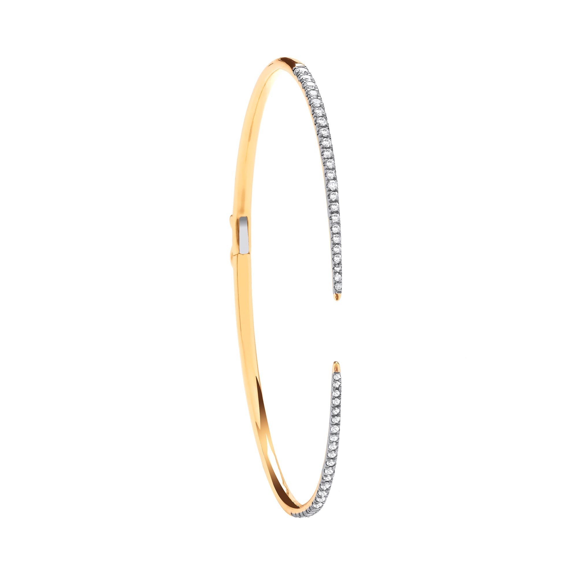 18CT Yellow Gold 0.50ct Hinged Bangle - Precise Jewellers