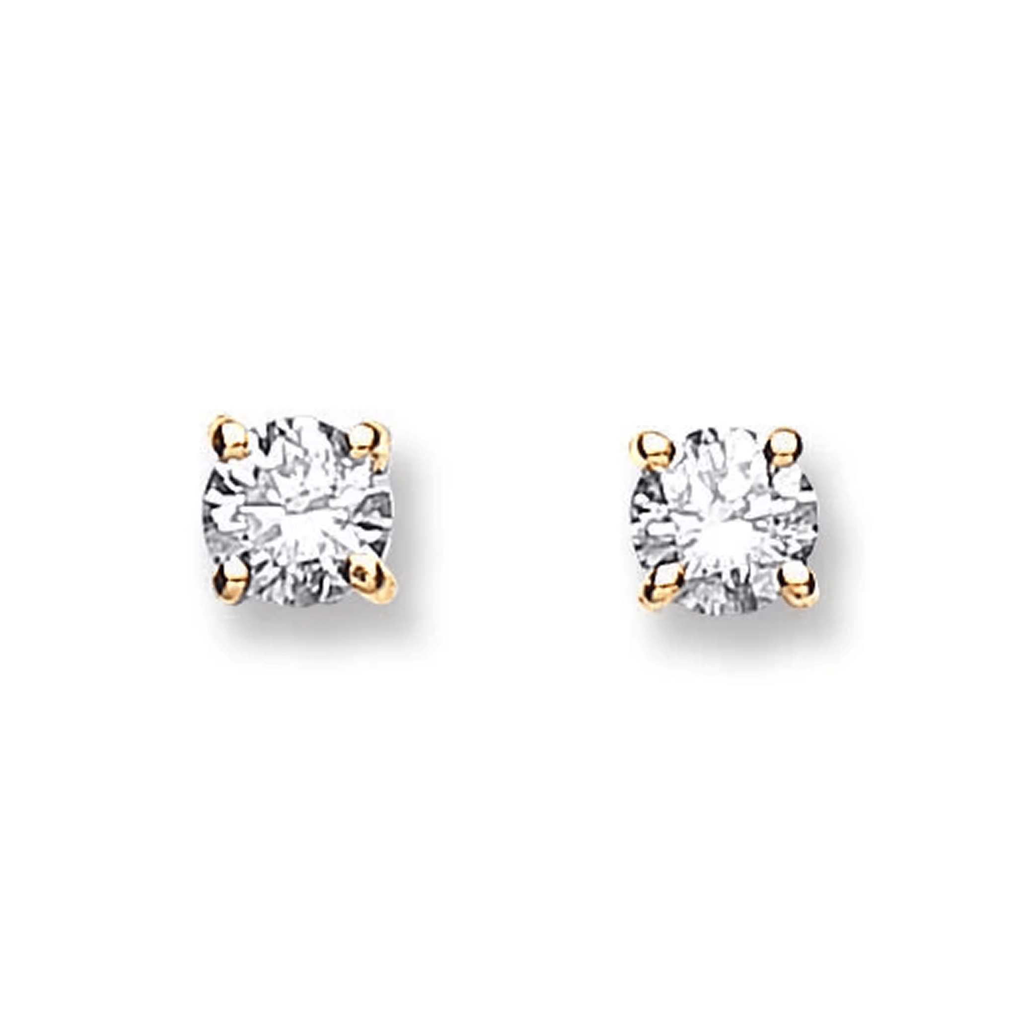 18ct Yellow Gold 0.60ctw Claw Set Diamond Stud Earrings - Precise Jewellers