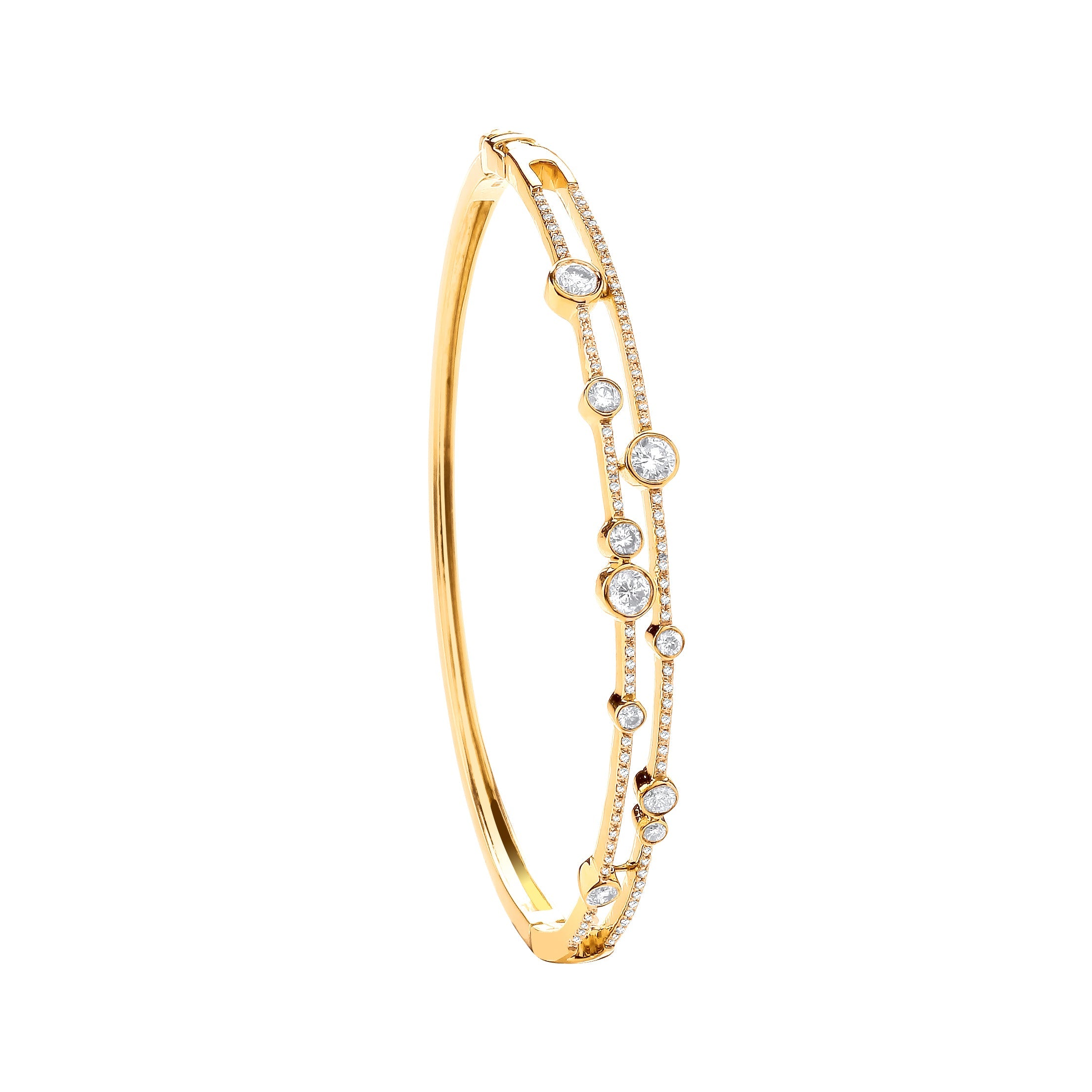 18ct Yellow Gold 1.00ctw Dress Diamond Bangle - Precise Jewellers