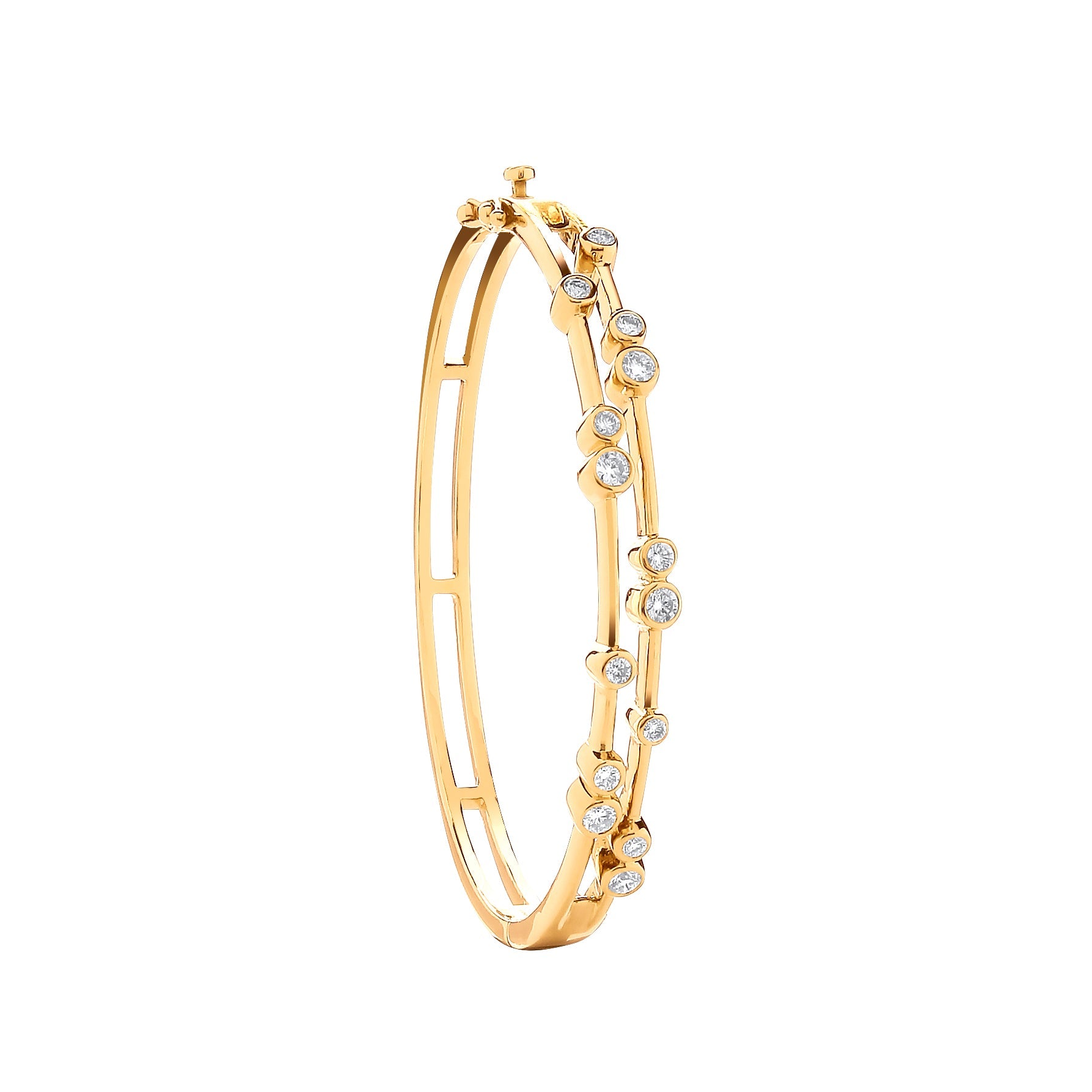 18ct Yellow Gold 1.00ctw Dress Diamond Bangle - Precise Jewellers