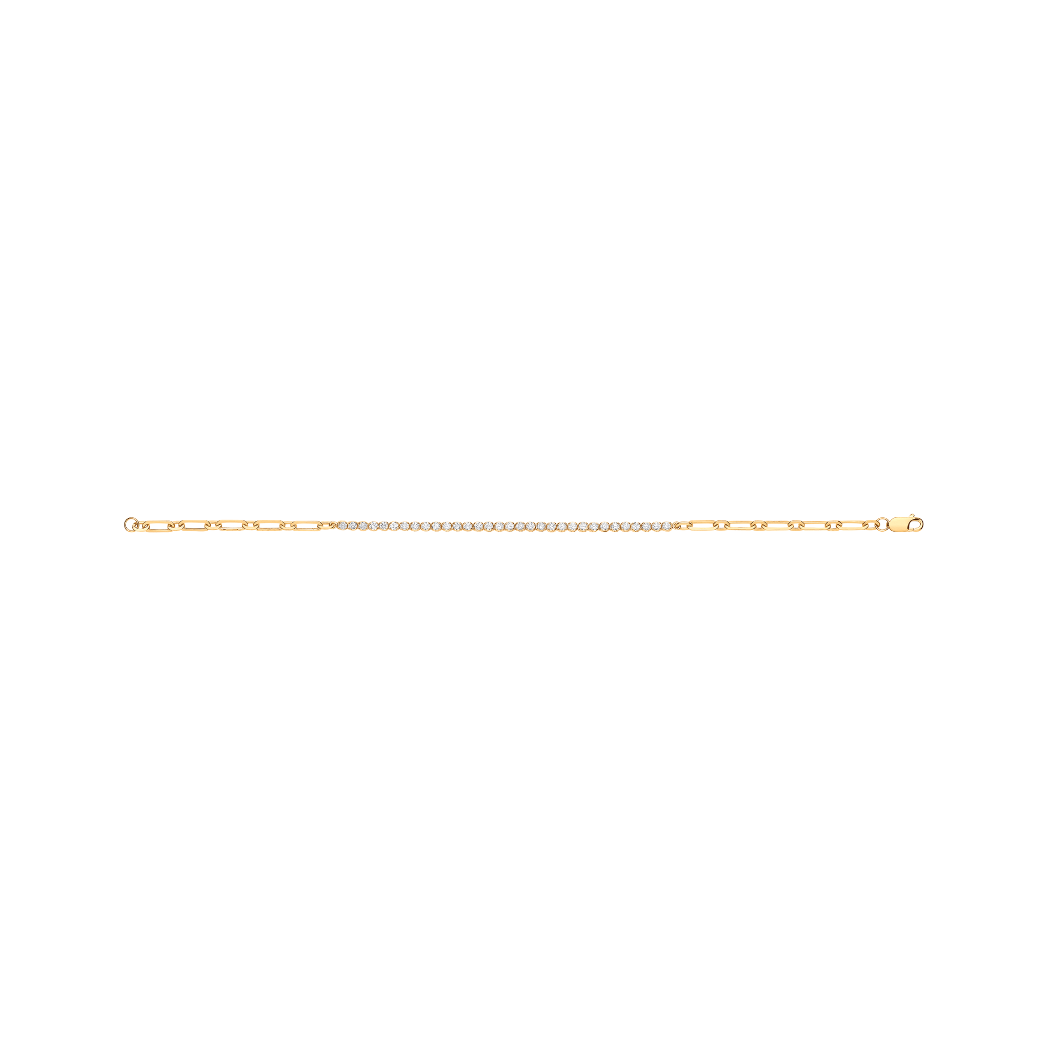 18ct Yellow Gold Half & Half Diamond Tennis Bracelet 0.80ctw - Precise Jewellers