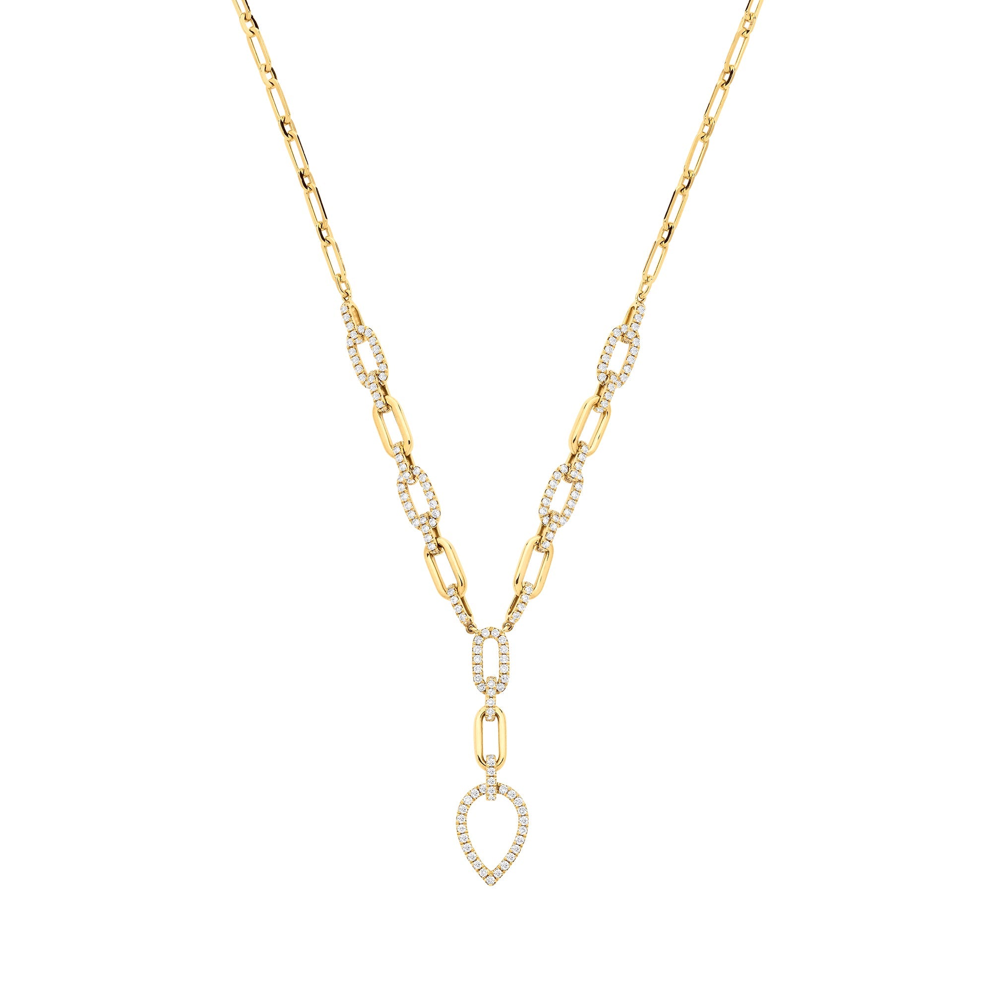 18ct Yellow Gold Pear Shaped Drop Necklace 1.30ctw - Precise Jewellers