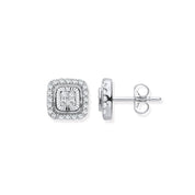 9ct Diamond Milled Bezel 0.33ctw Diamond Earrings - Precise Jewellers