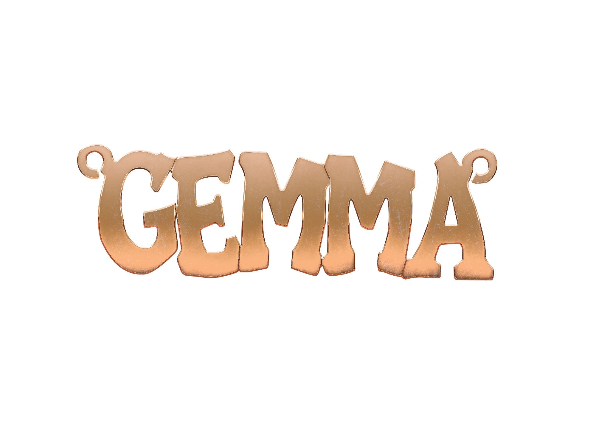 9ct Gold Large Hip Hop Style Nameplate - Add Colours Variations - Precise Jewellers