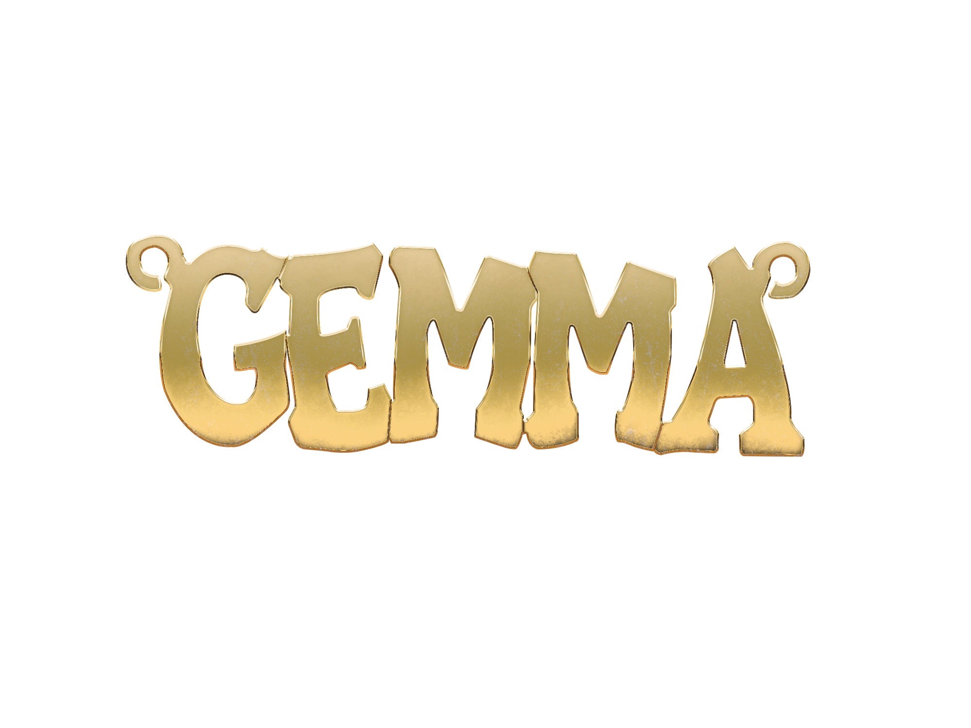 9ct Gold Large Hip Hop Style Nameplate - Add Colours Variations - Precise Jewellers