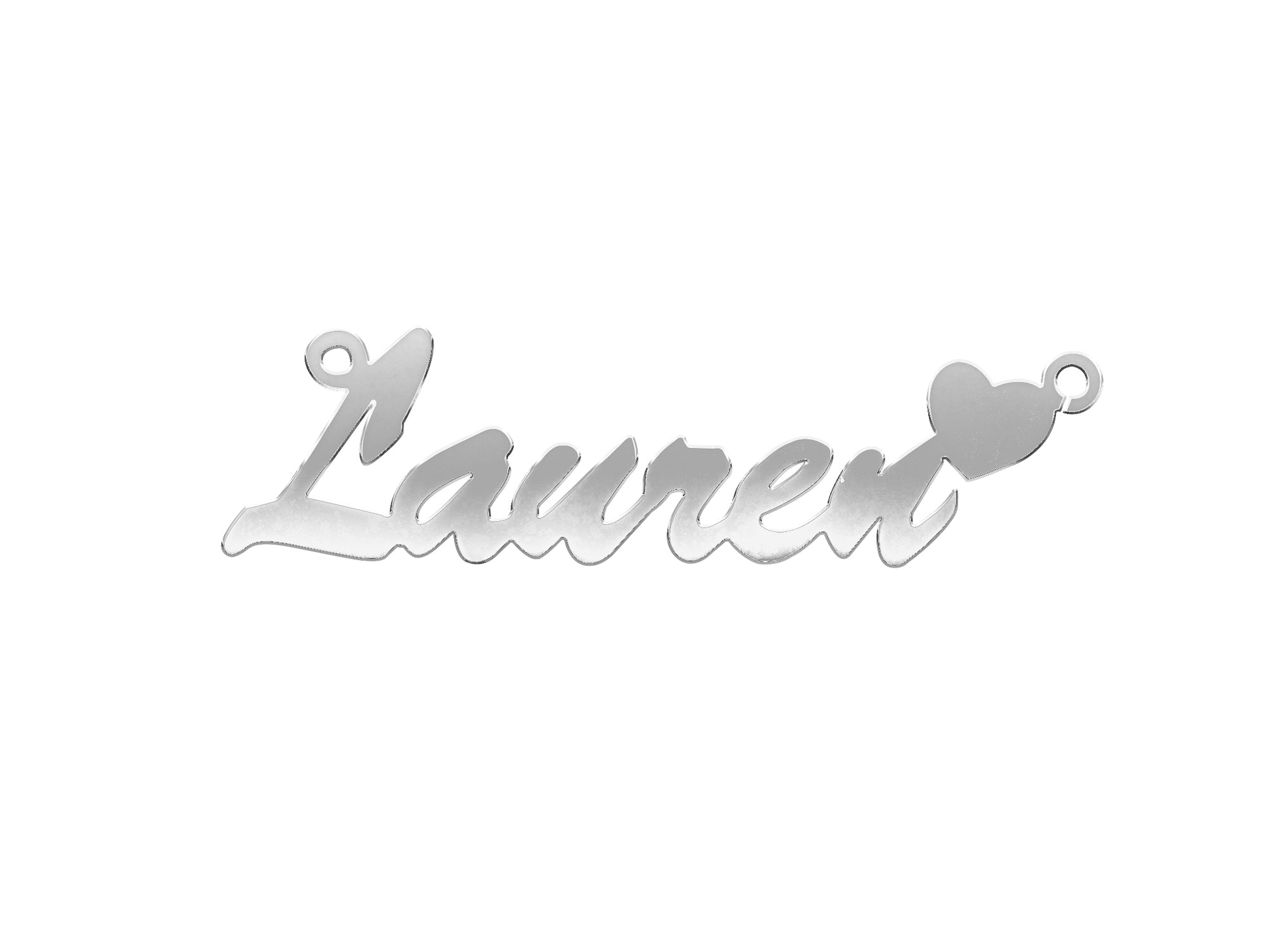 9ct Gold Script Heart Nameplate - Add Colours Variations - Precise Jewellers