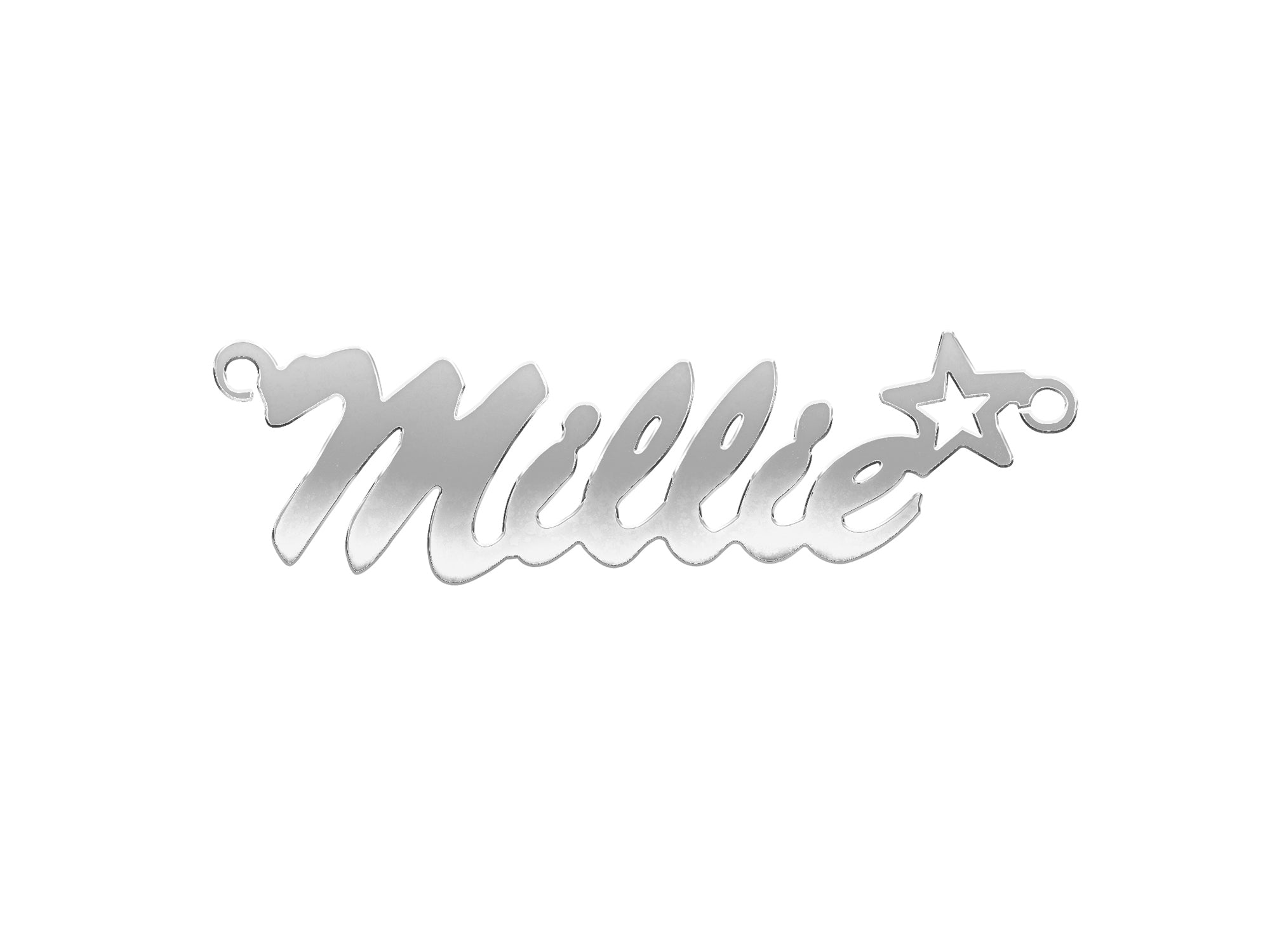 9ct Gold Script Star Nameplate - Add Colours Variations - Precise Jewellers