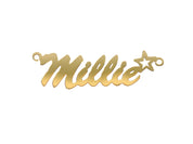 9ct Gold Script Star Nameplate - Add Colours Variations - Precise Jewellers