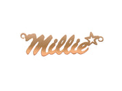 9ct Gold Script Star Nameplate - Add Colours Variations - Precise Jewellers