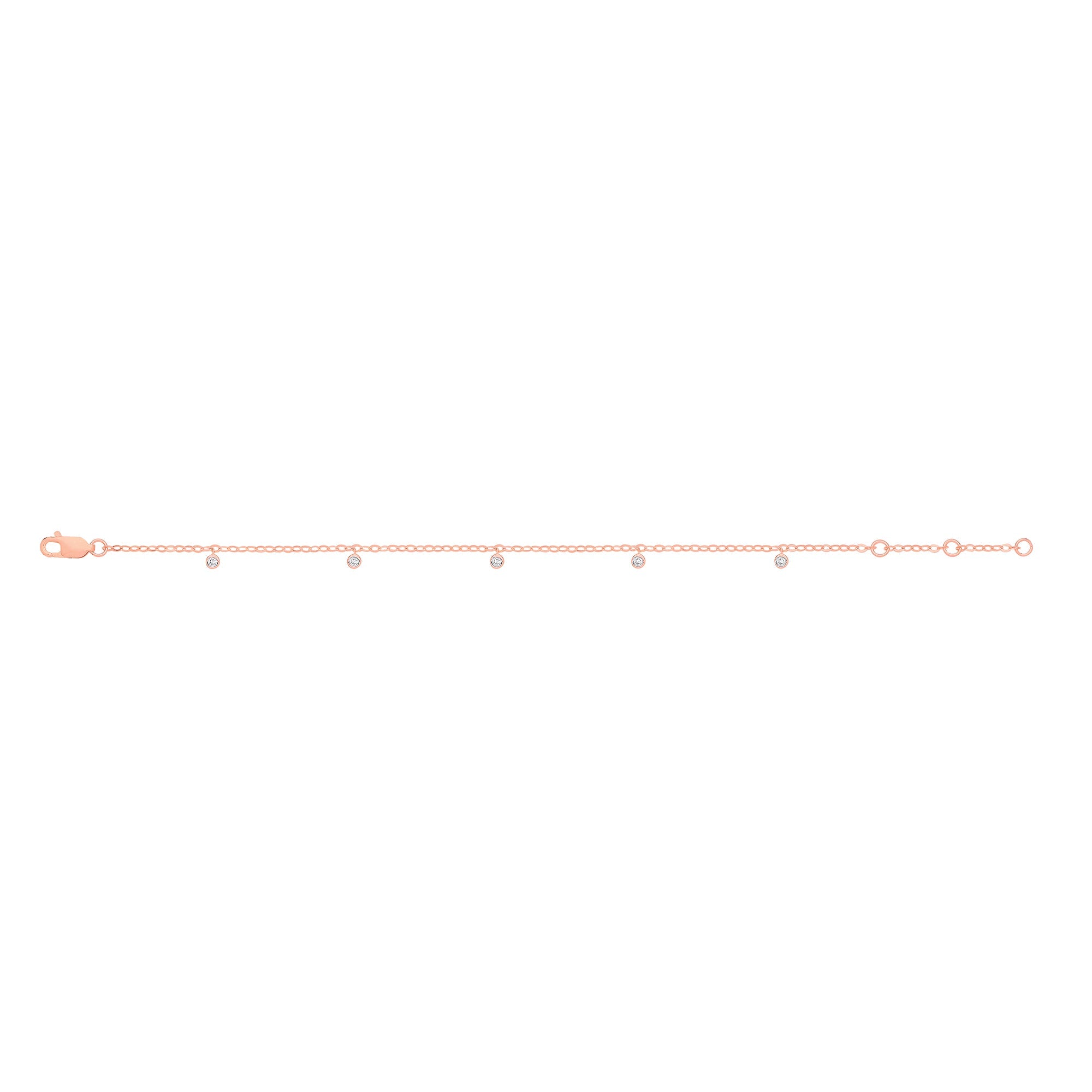 9ct Rose Gold Rub - Over 0.10ctw Diamond Bracelet - Precise Jewellers