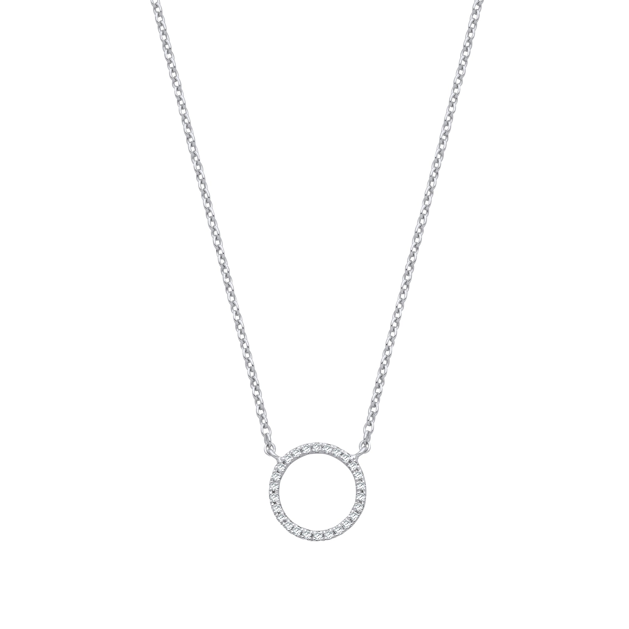 9ct White Gold 0.08ctw Necklace - Precise Jewellers