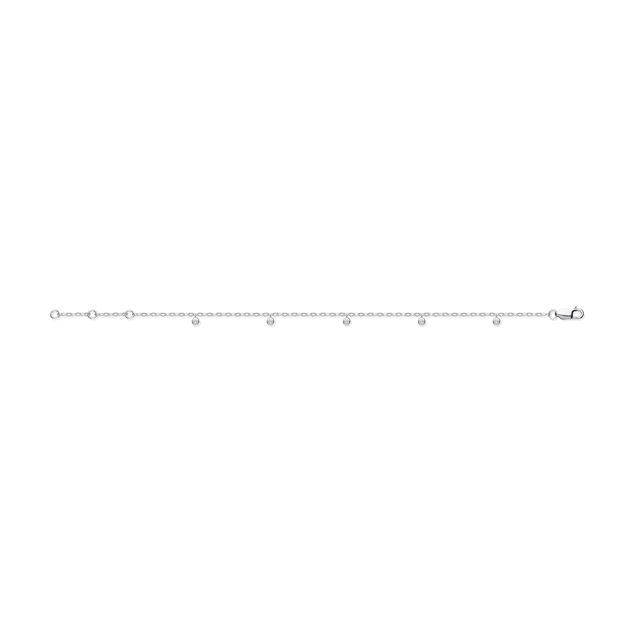 9ct White Gold 0.20ctw Hearts & Stars Diamond Bracelet - Precise Jewellers