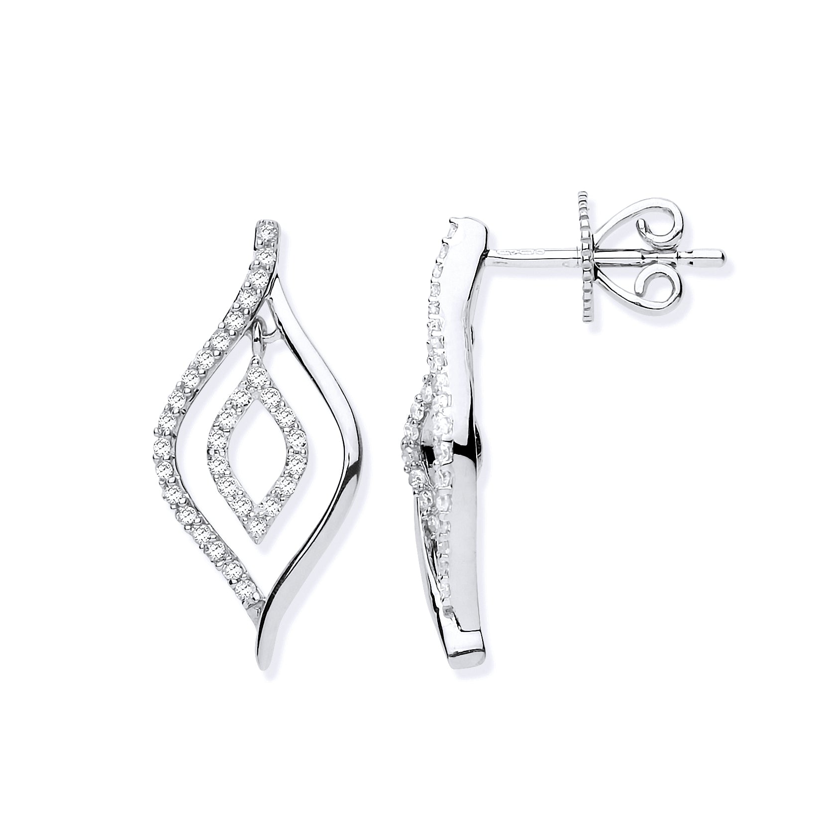 9ct White Gold 0.25ct Dia Drop Earrings - Precise Jewellers