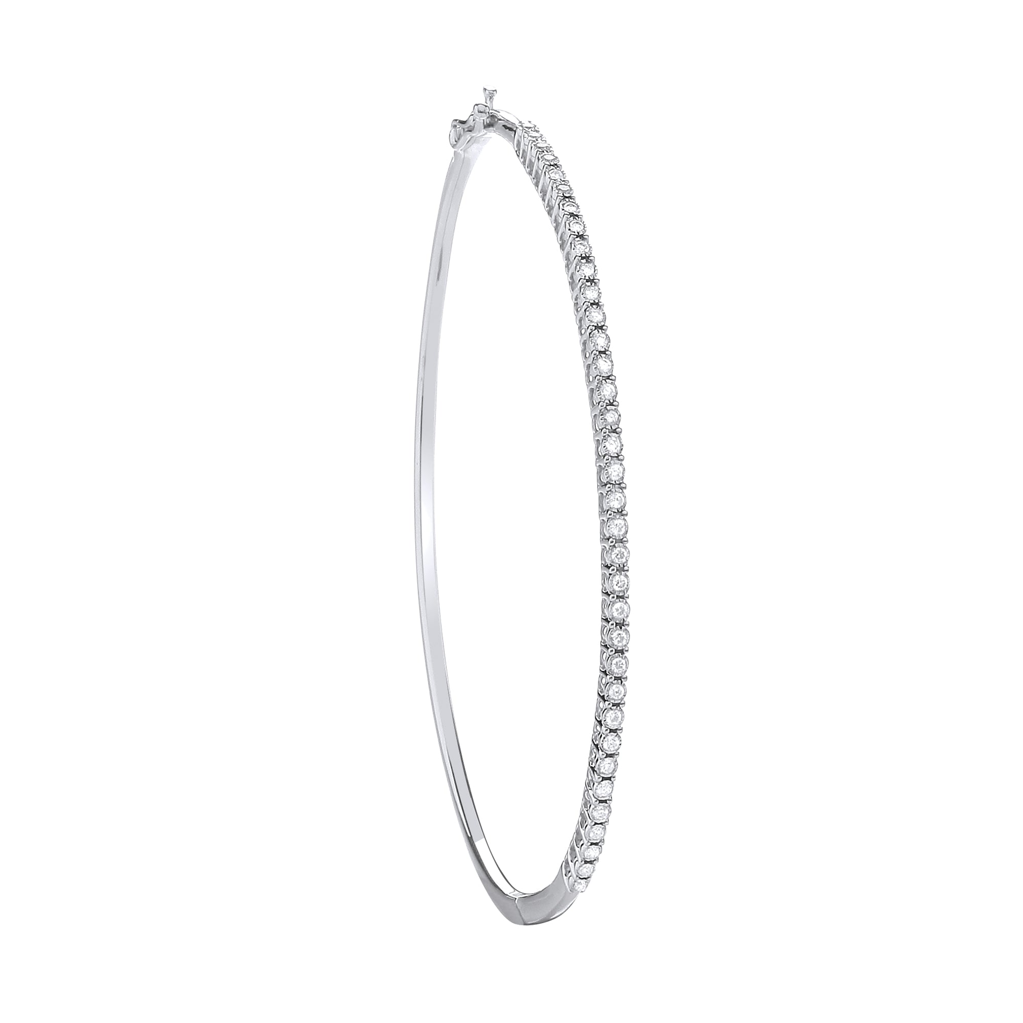 9ct White Gold 0.25ct Diamond Bangle - Precise Jewellers