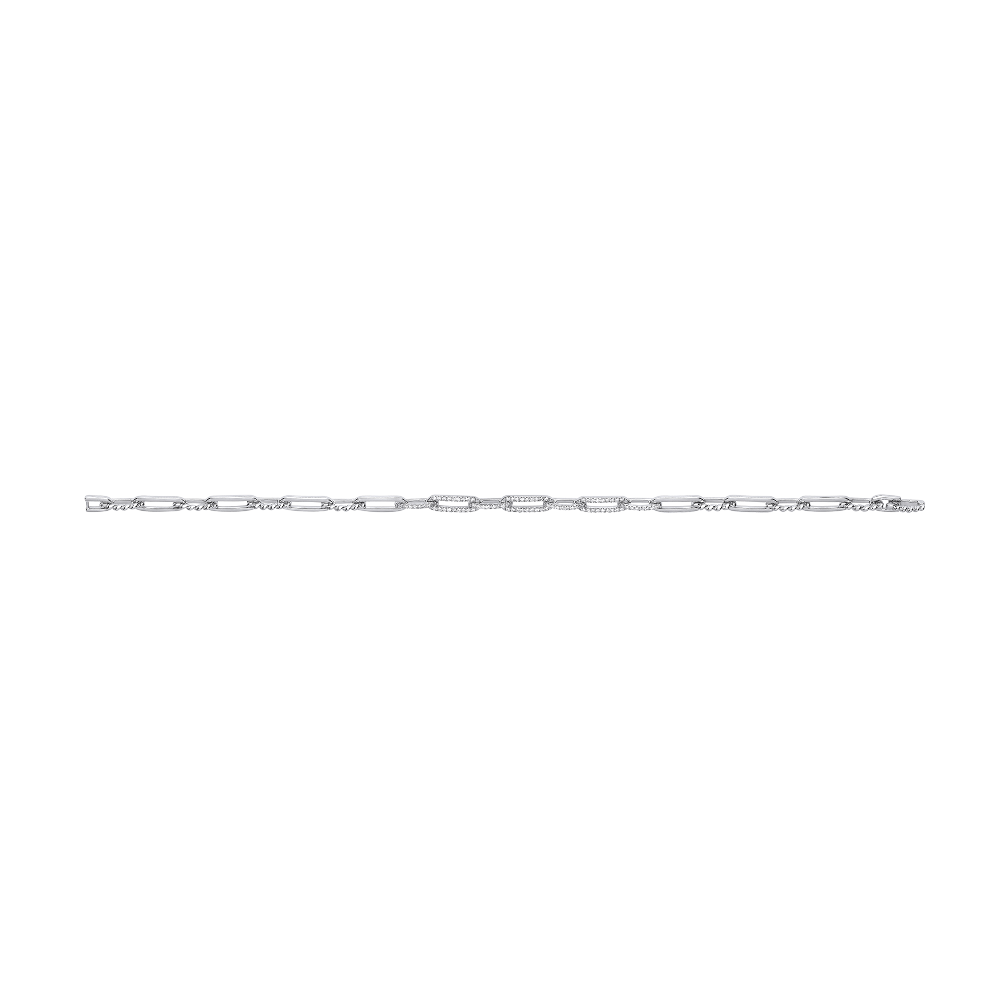 9ct White gold 0.42ct Curb bracelet - Precise Jewellers