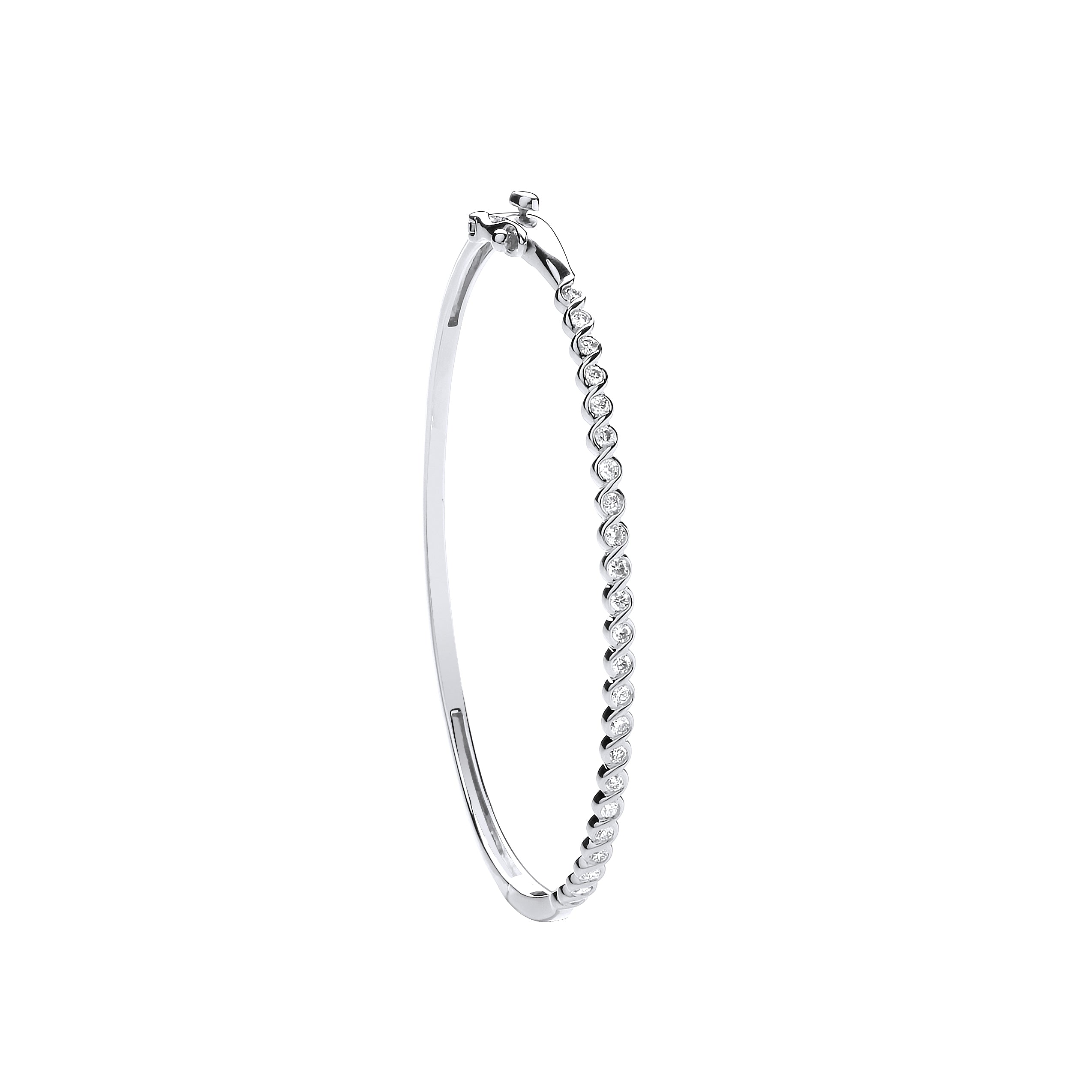 9ct White Gold 0.50ctw Ladies Diamond Bangle - Precise Jewellers