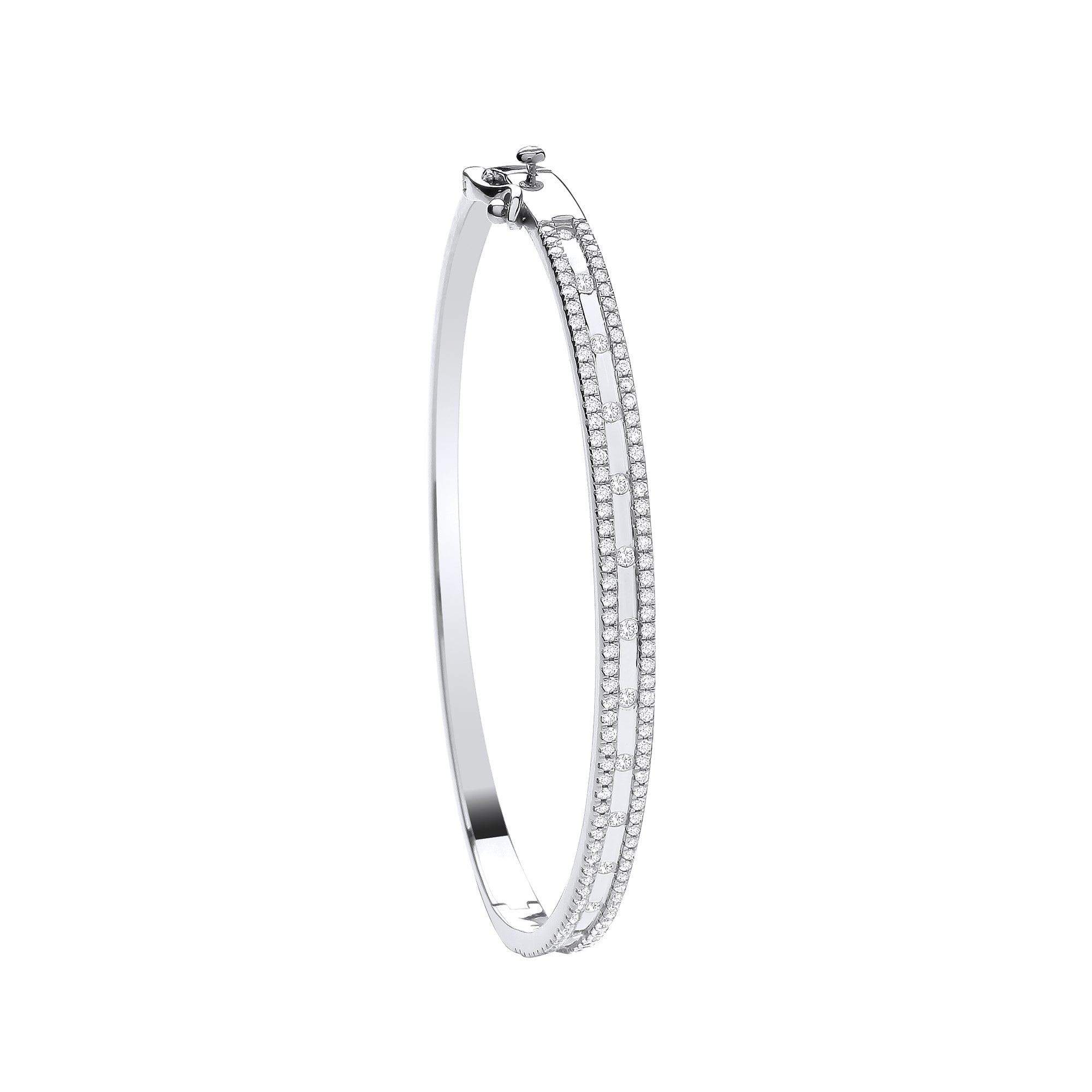 9ct White Gold 1.00ctw Bangle - Precise Jewellers
