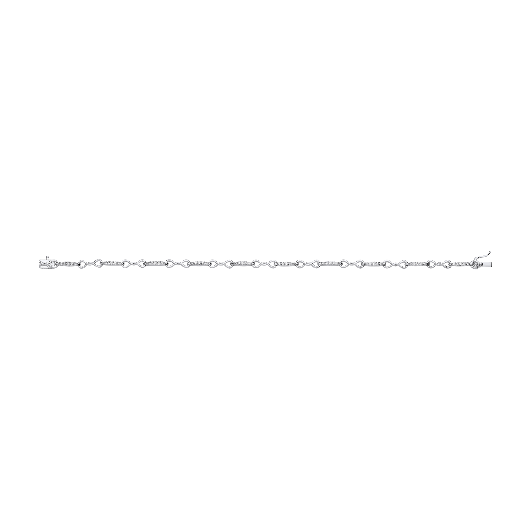 9ct White gold bracelet 0.50ct diamonds - Precise Jewellers