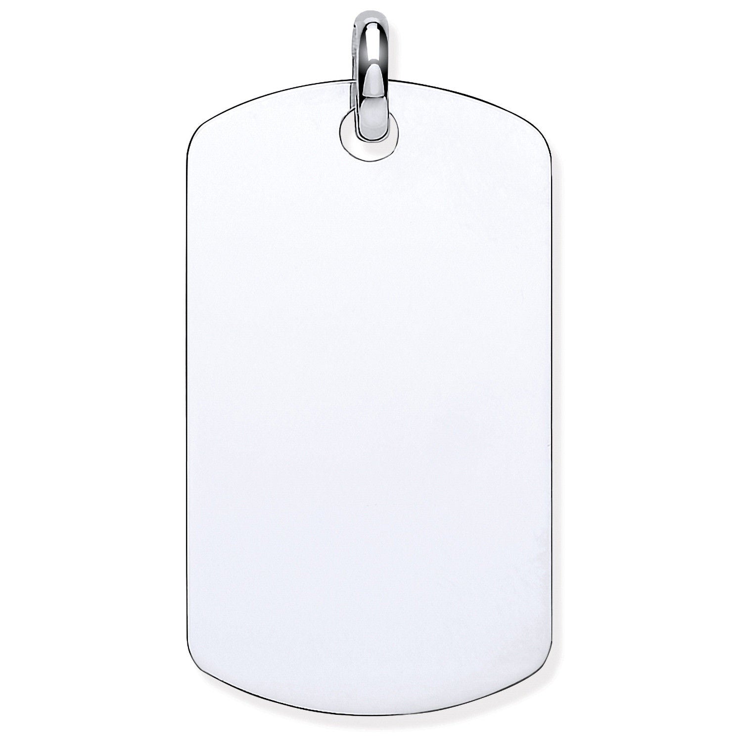 9ct White Gold Dog Tag Pendant - Precise Jewellers