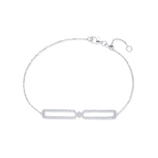 9ct White Gold Friendship 0.38ct Diamond Bracelet - Precise Jewellers