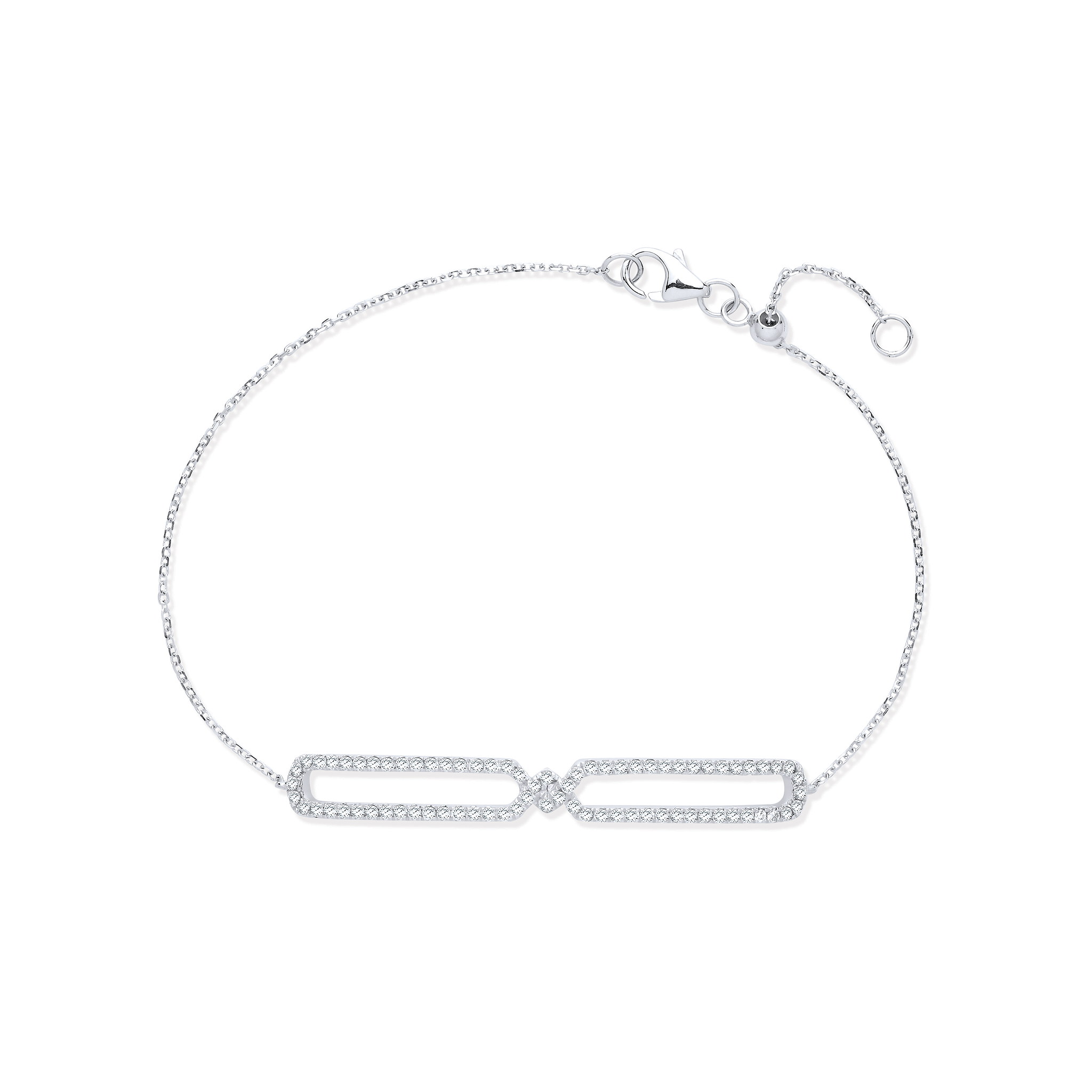 9ct White Gold Friendship 0.38ct Diamond Bracelet - Precise Jewellers