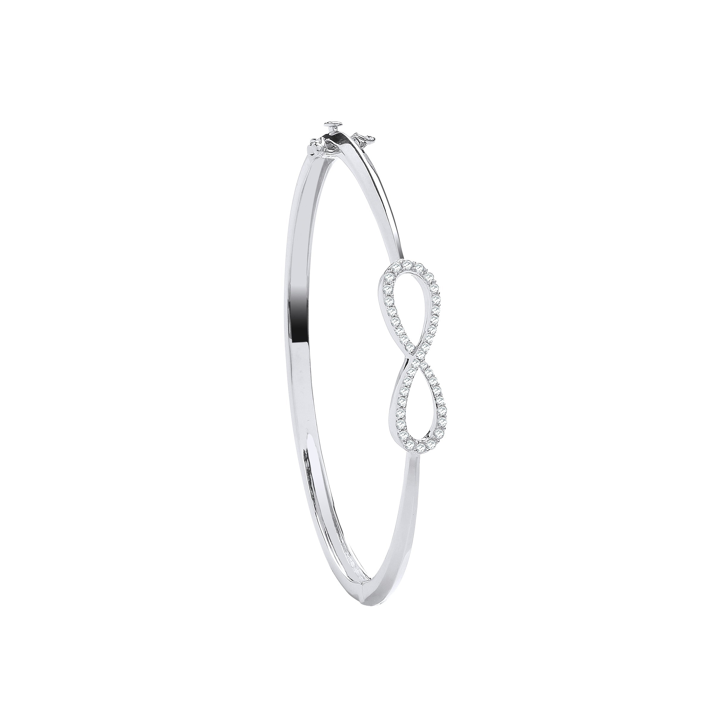 9ct White Gold Infinity 0.45ct Diamond Bangle - Precise Jewellers