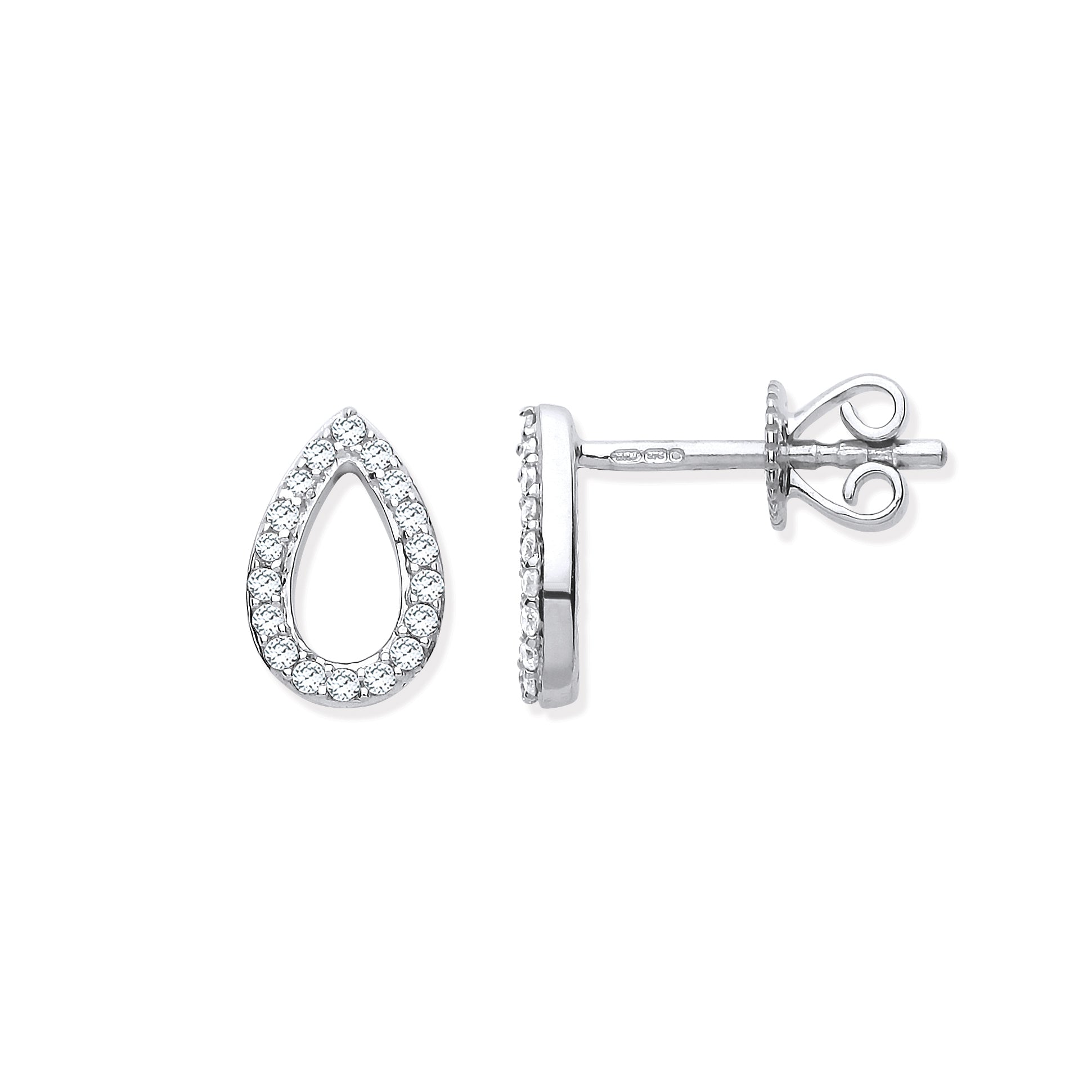 9ct White Gold Teardrop 0.15ctw Diamond Studs - Precise Jewellers