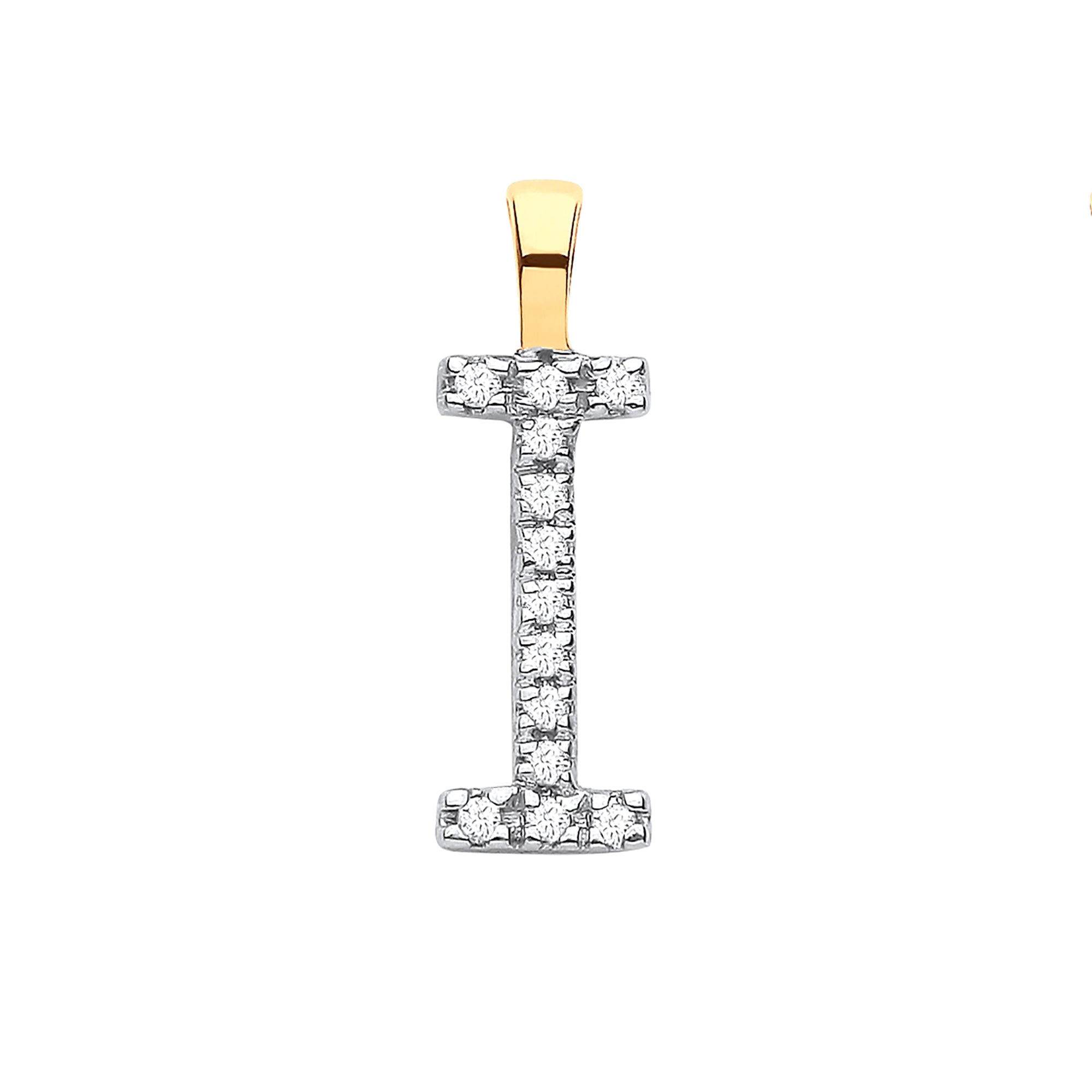 9ct Yellow Gold 0.05ct Diamond I Initial - Precise Jewellers