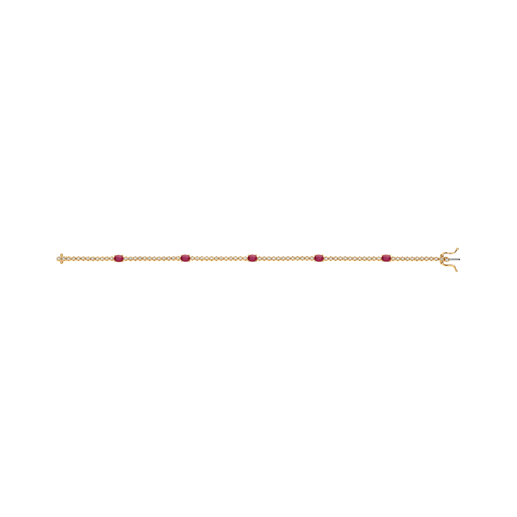 9ct Yellow Gold bracelet 0.40ct Diamond 1.15ct Ruby - Precise Jewellers