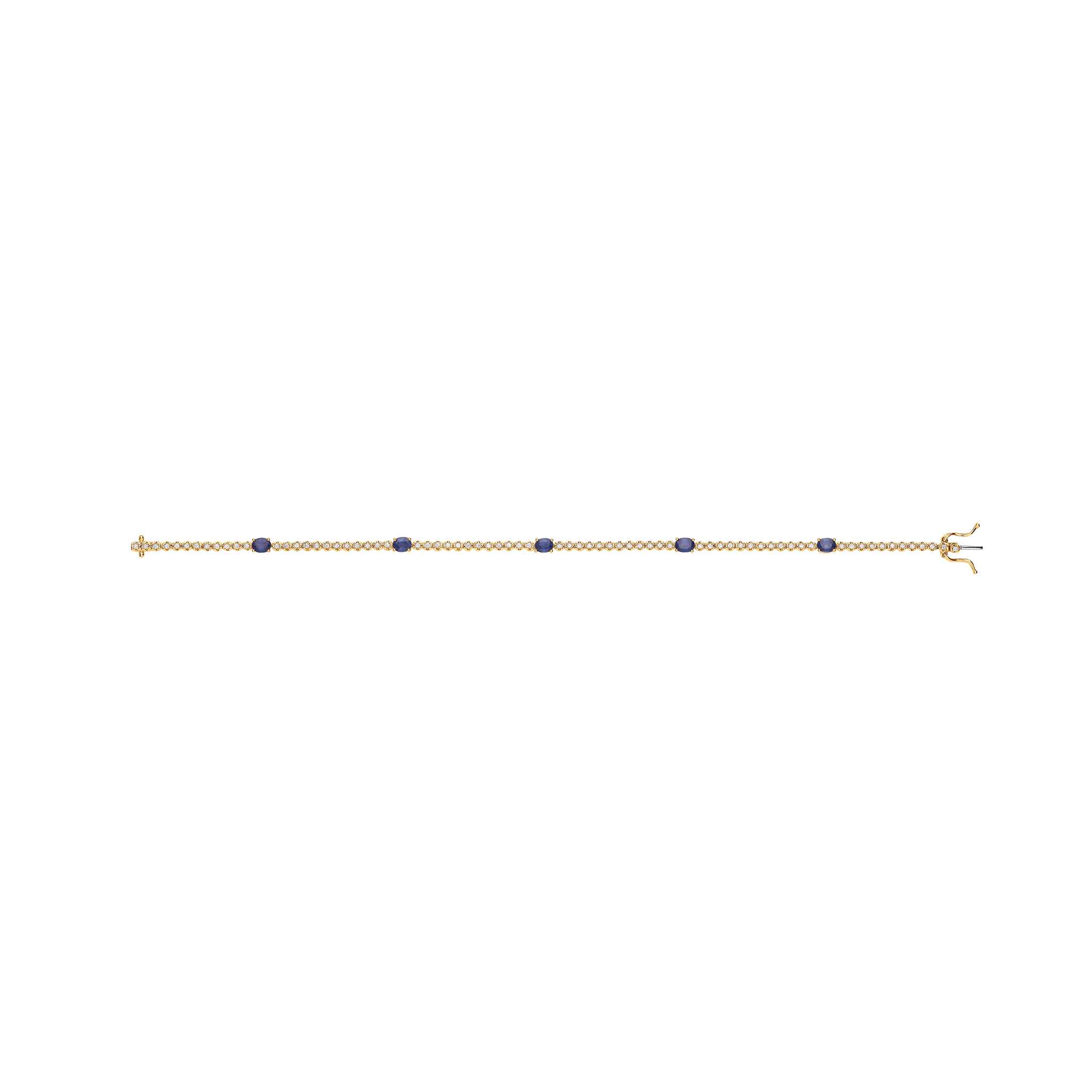 9ct Yellow Gold bracelet 0.40ct Diamond 1.15ct Sapphire - Precise Jewellers