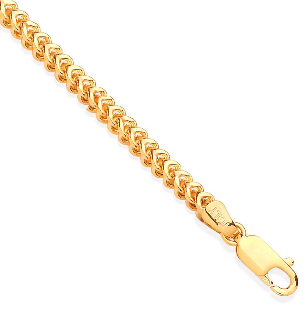 9ct Yellow Gold Franco 4mm Hollow Chain - Precise Jewellers