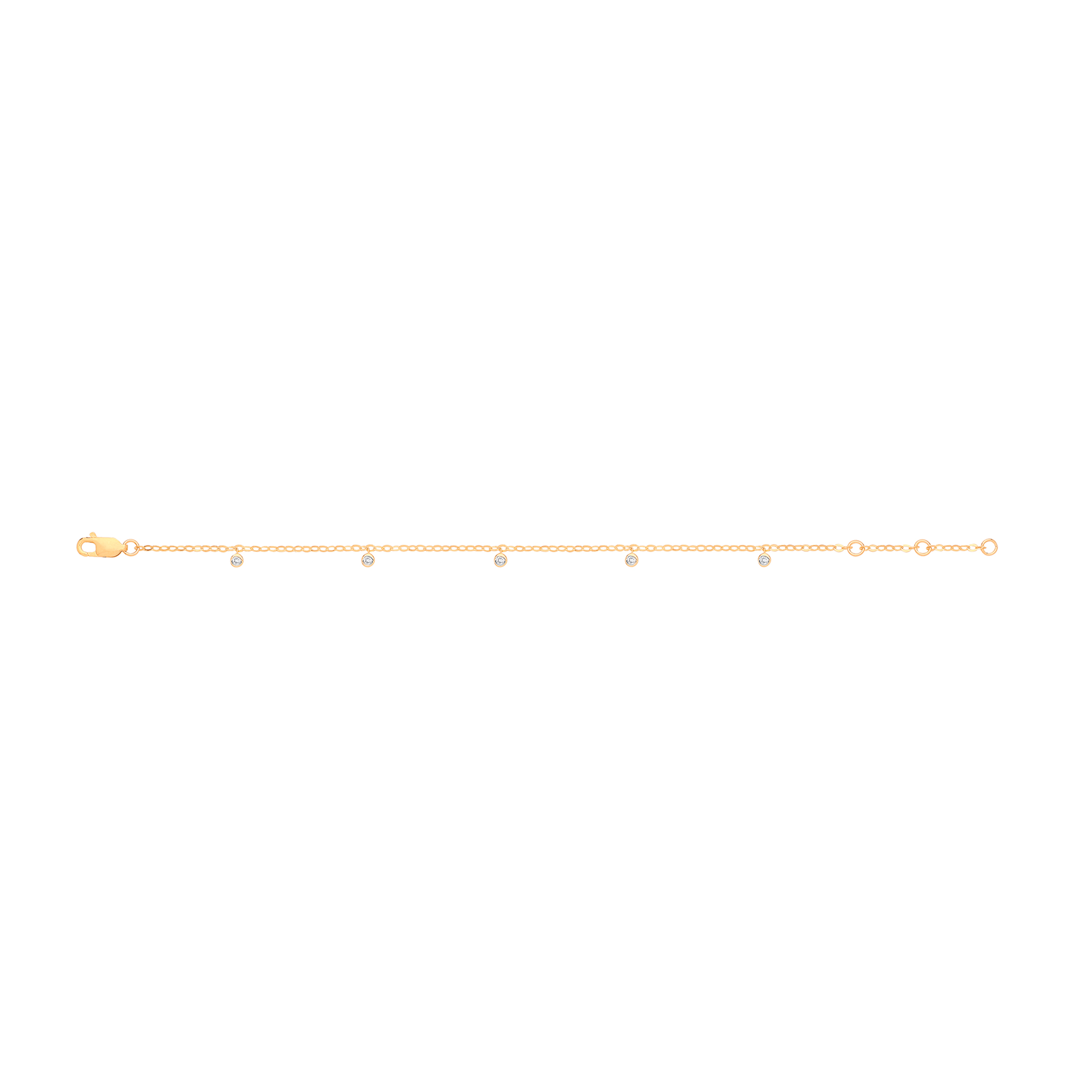 9ct Yellow Gold Rub - Over 0.10ctw Diamond Bracelet - Precise Jewellers