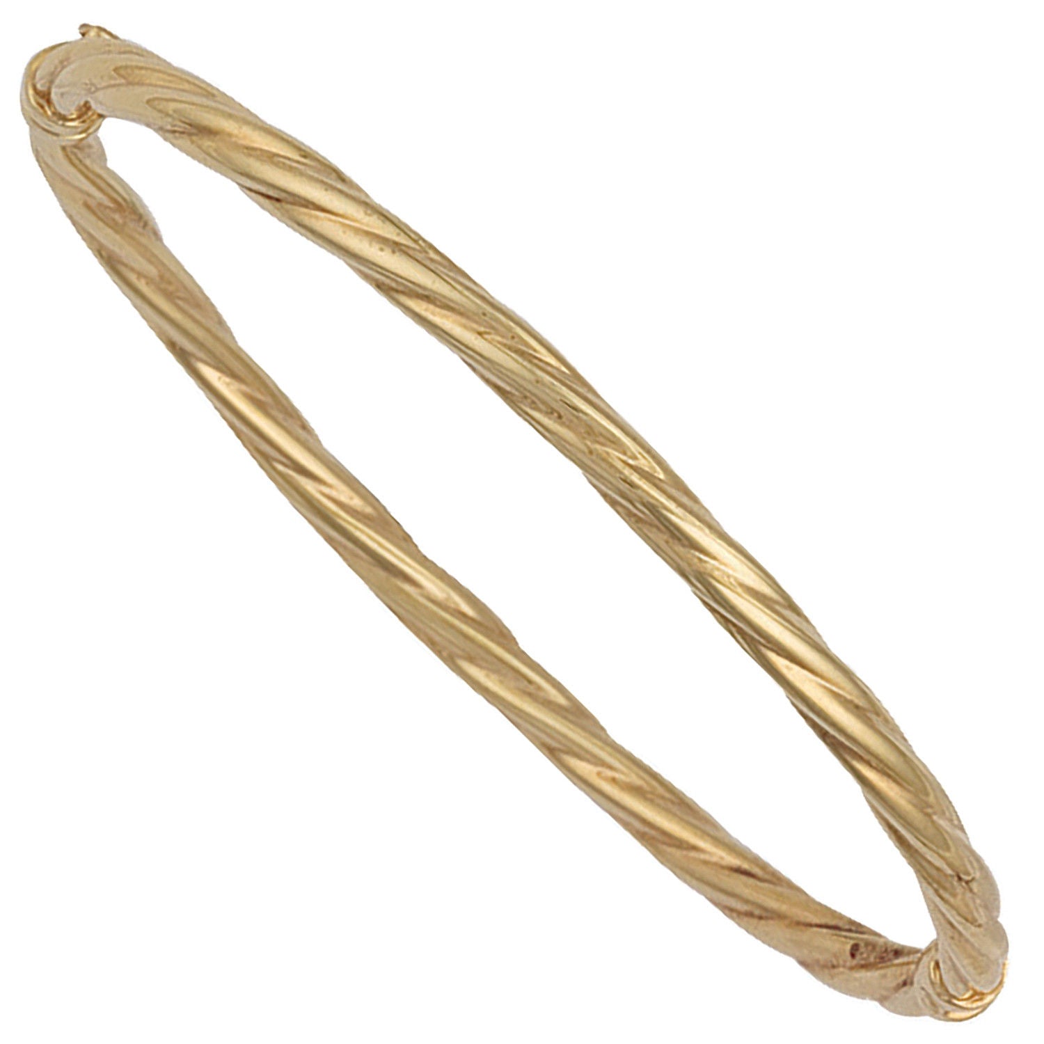 9ct Yellow Gold Twisted Hollow Bangle