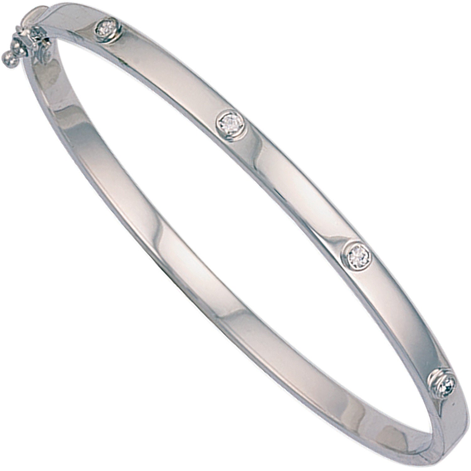 G Hollow Cz Oval Bangle