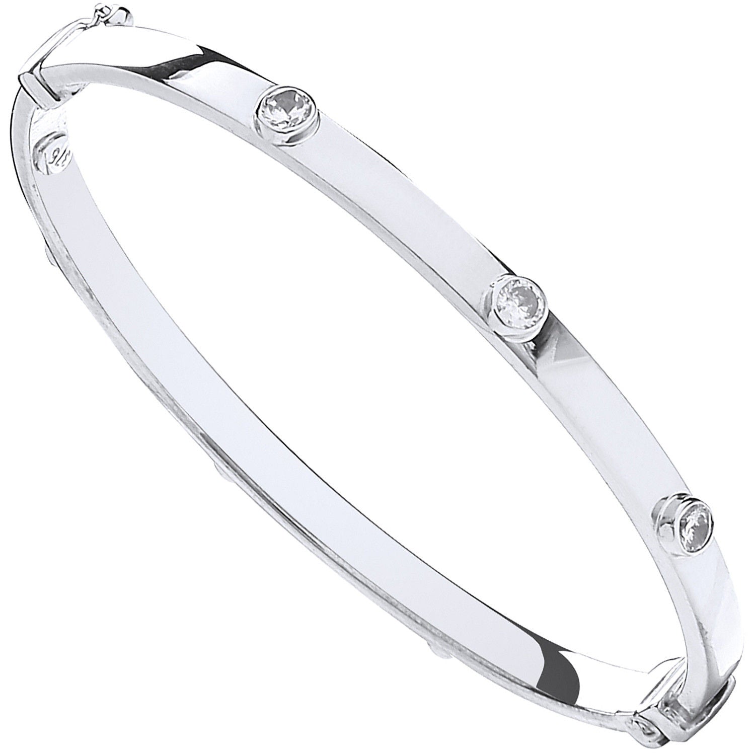 G Hollow Oval Baby Cz Bangle