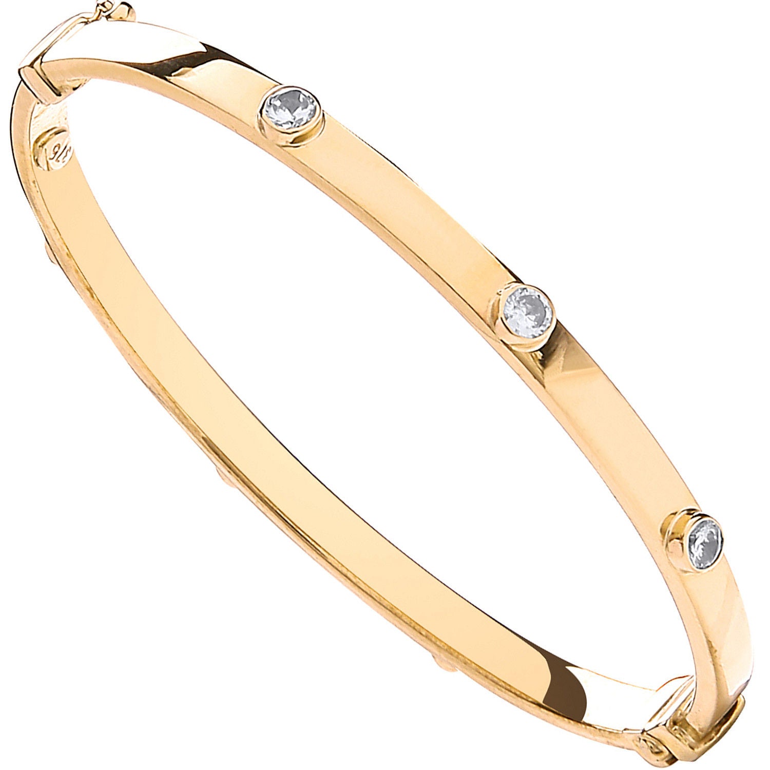 G Hollow Oval Baby Cz Bangle