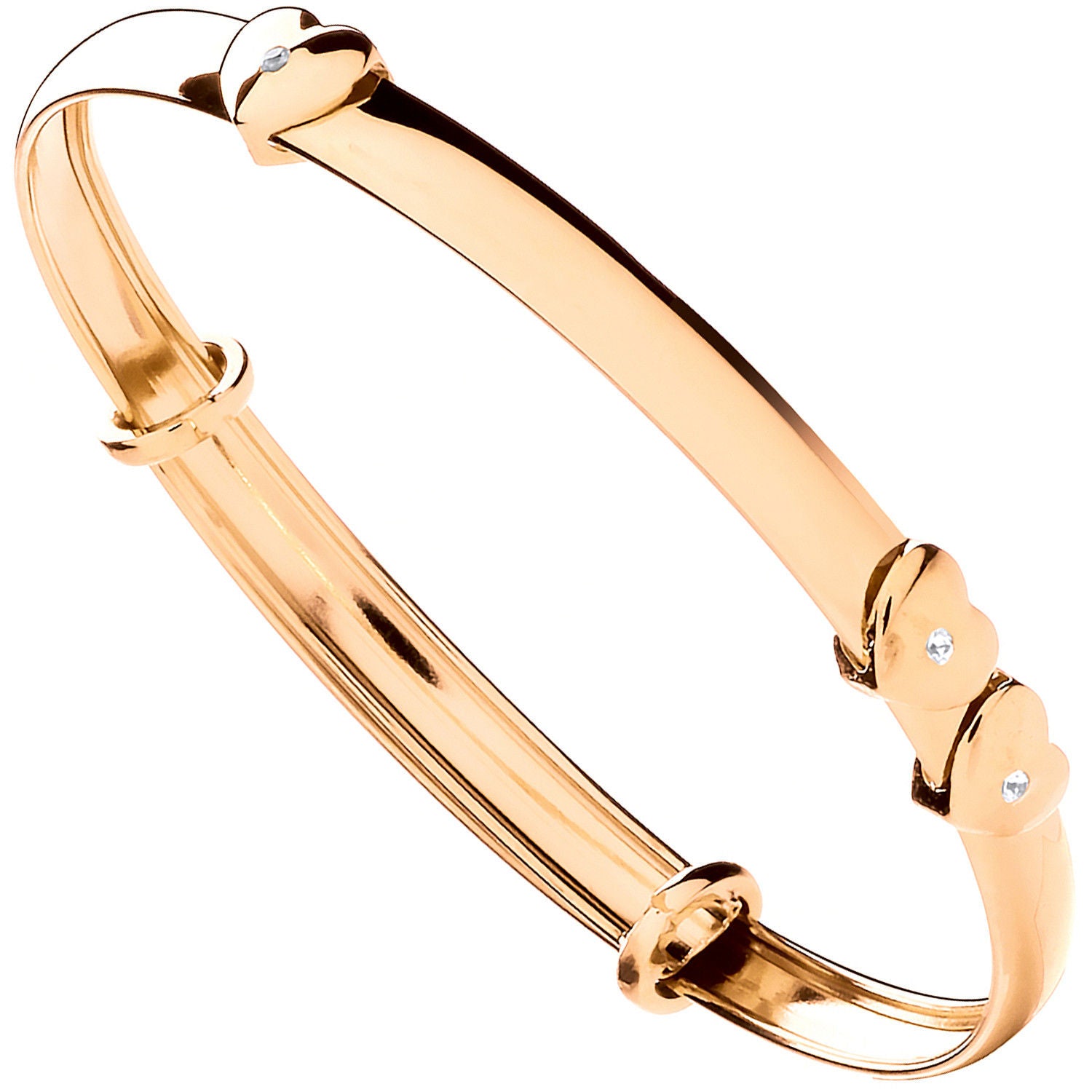 G Expandable Baby Bangle with Floating Cz Heart