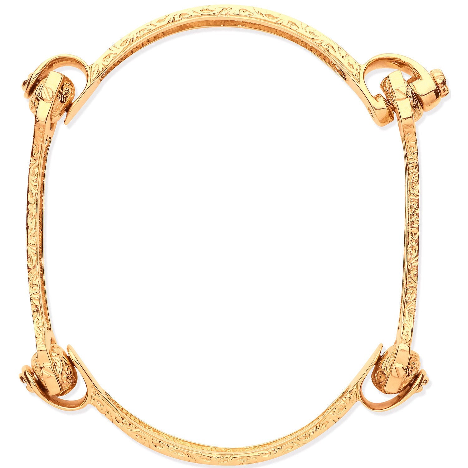 9ct Yellow Gold 4 Piece Bone Gents Bangle